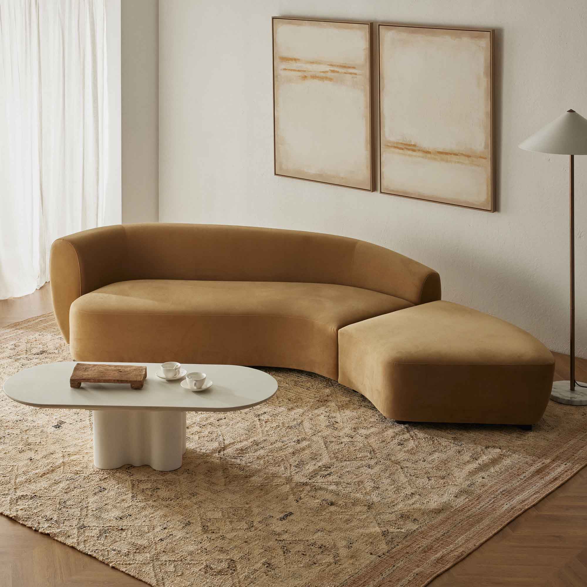 Celine Sectional Sofa Sand Right