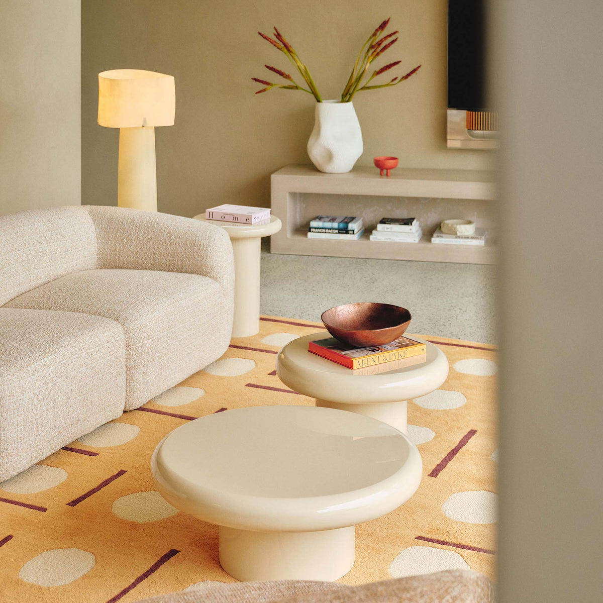 Carter Coffee Table Large Beige Gloss