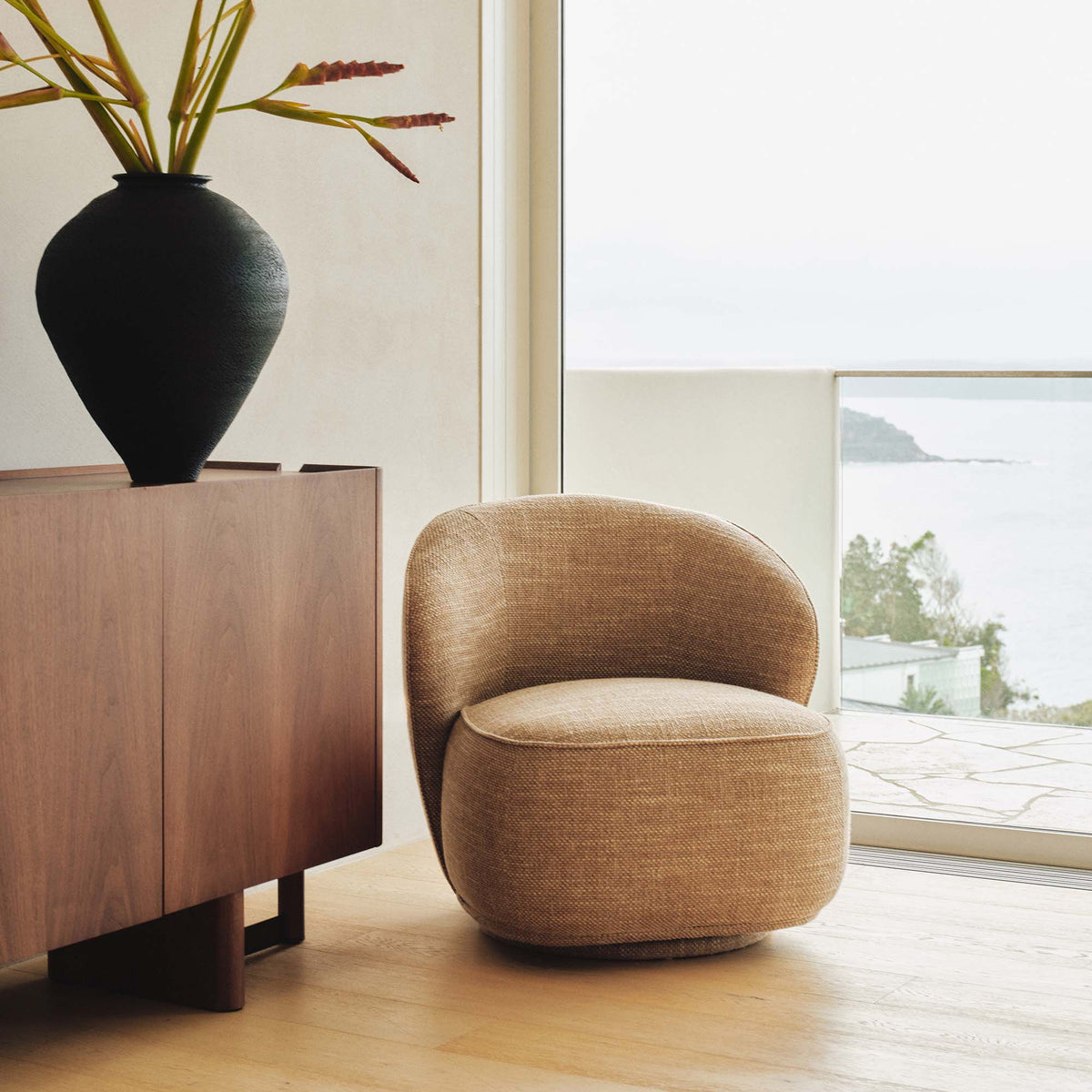 Saskia Swivel Chair Woodsmoke