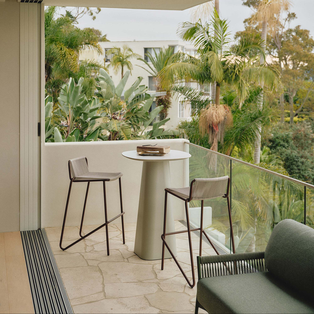 Alessi Outdoor Bar Stool Tuskstone Umber Veil