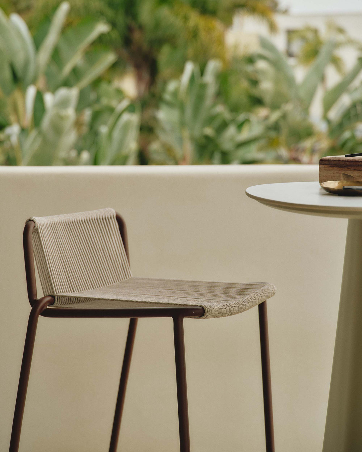 Alessi Outdoor Bar Stool Tuskstone Umber Veil