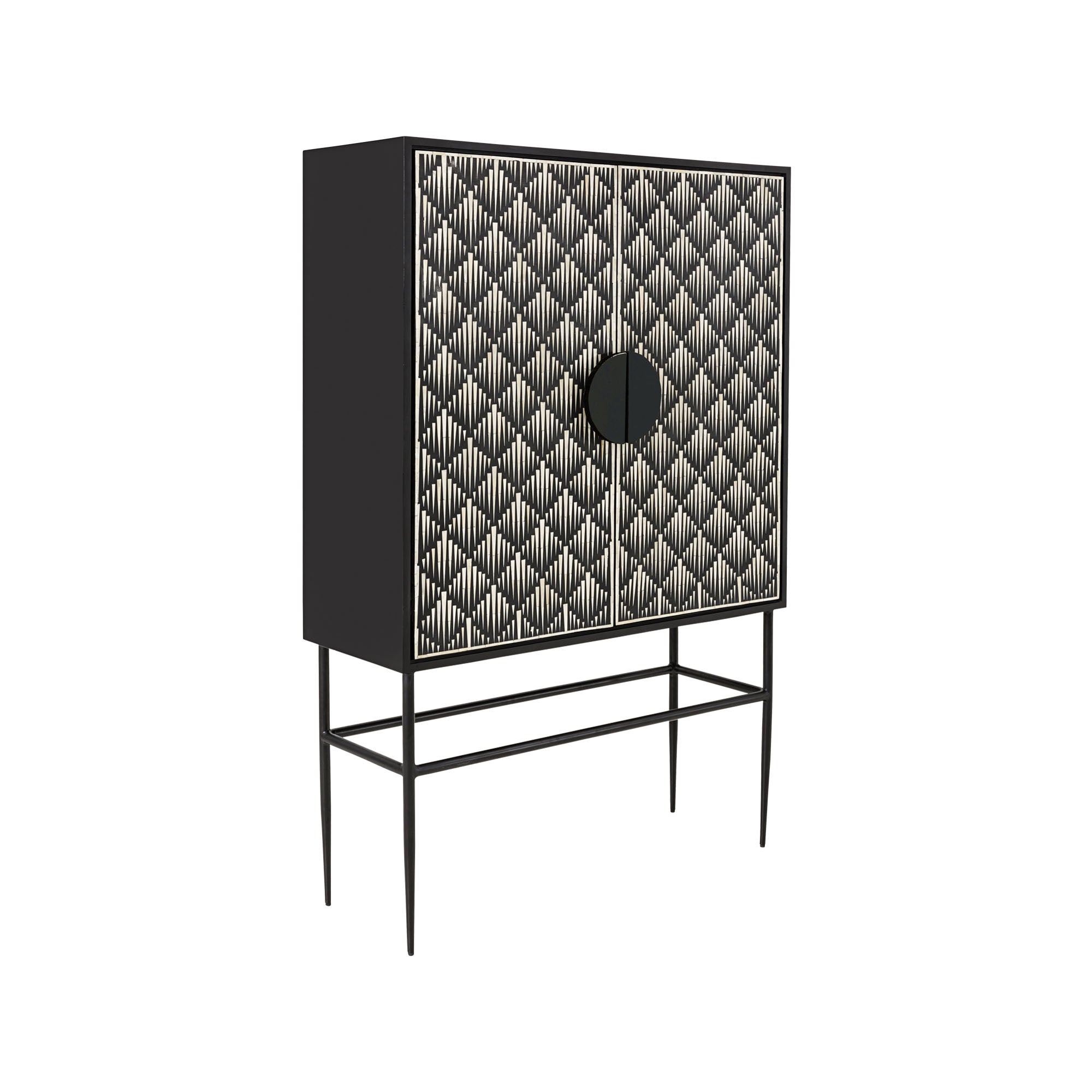 Tasma Bone Inlay Cabinet Black