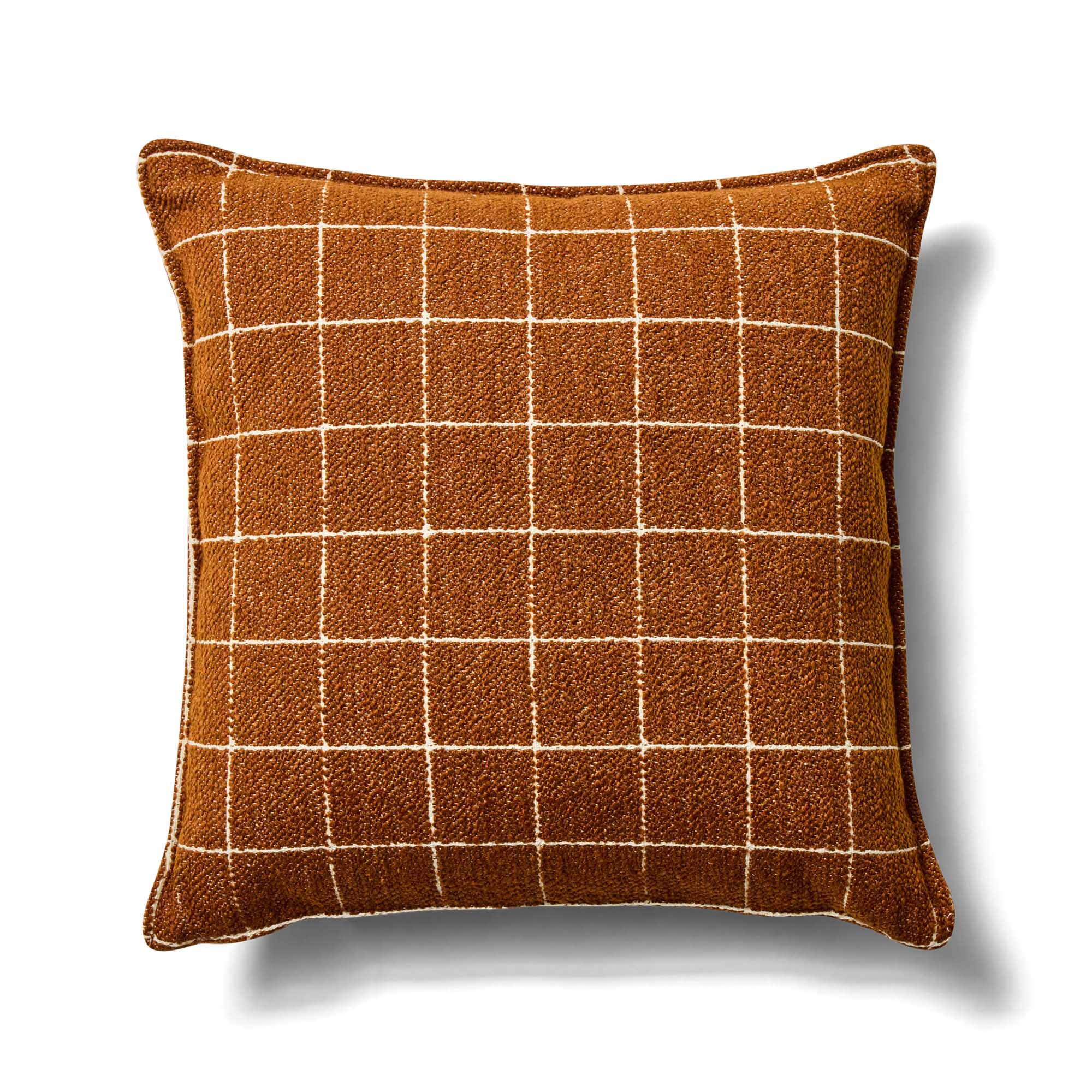 Terracotta Grid Cushion 50 x 50