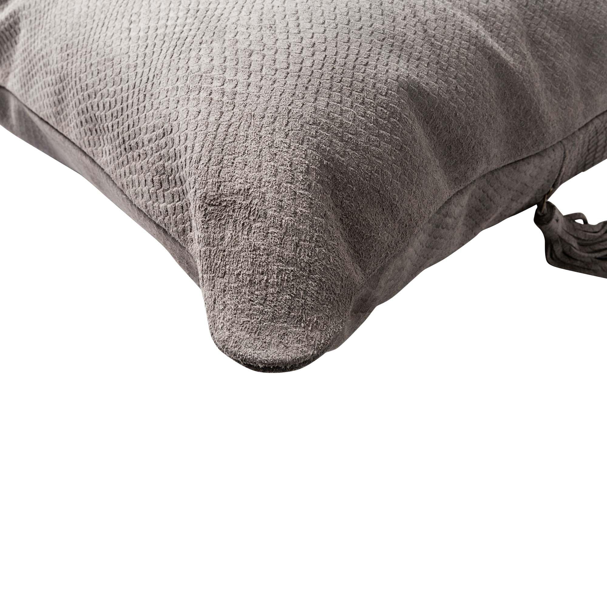 Pelle Leather Cushion Dark Grey 48x48