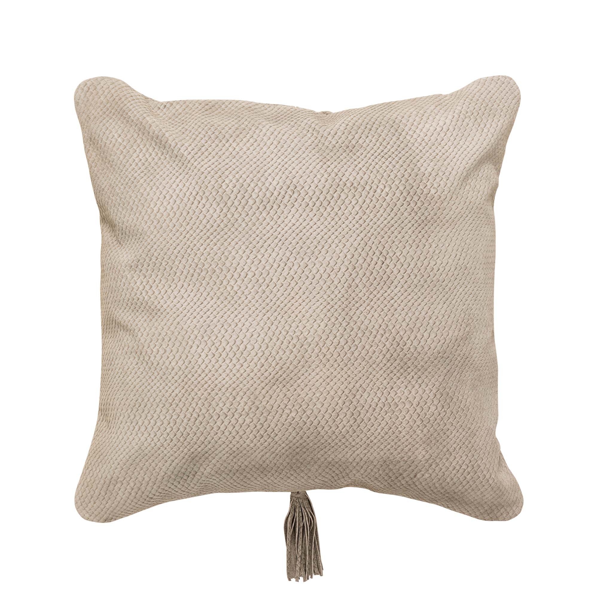 Pelle Leather Cushion Light Grey 48x48