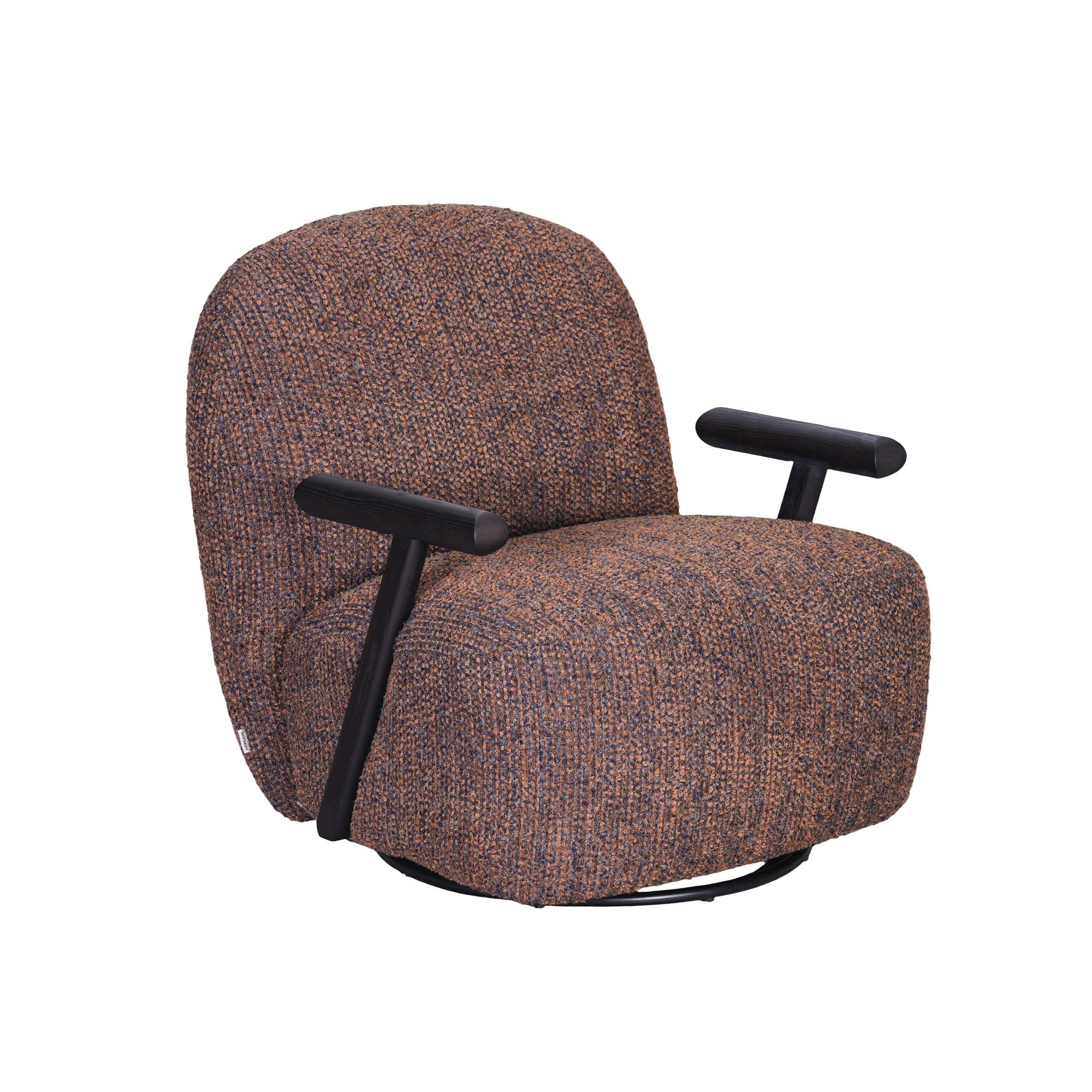 Lysa Swivel Chair Navy Rust
