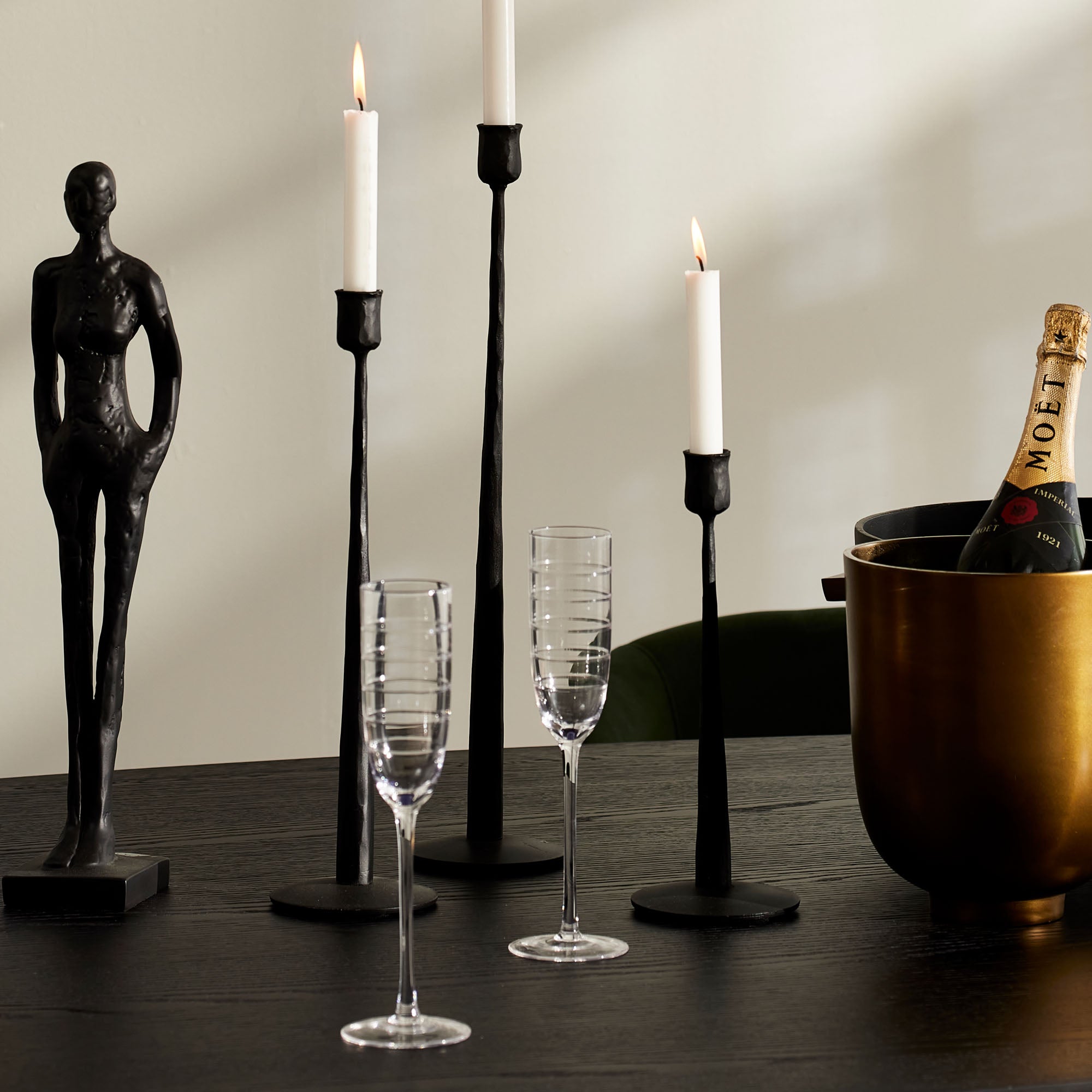 Abella Etched Champagne Flute Set 4