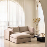 Mia Modular Sofa Oatmeal 2 Seat with Ottoman