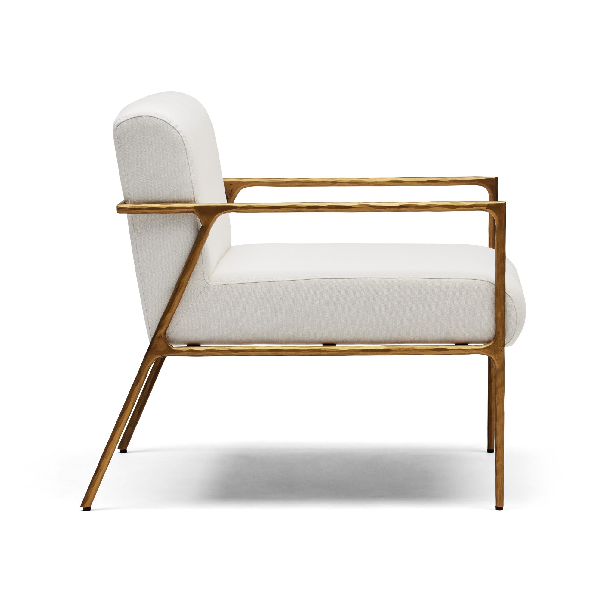 Mila Chair with Arms Powder White & Gold