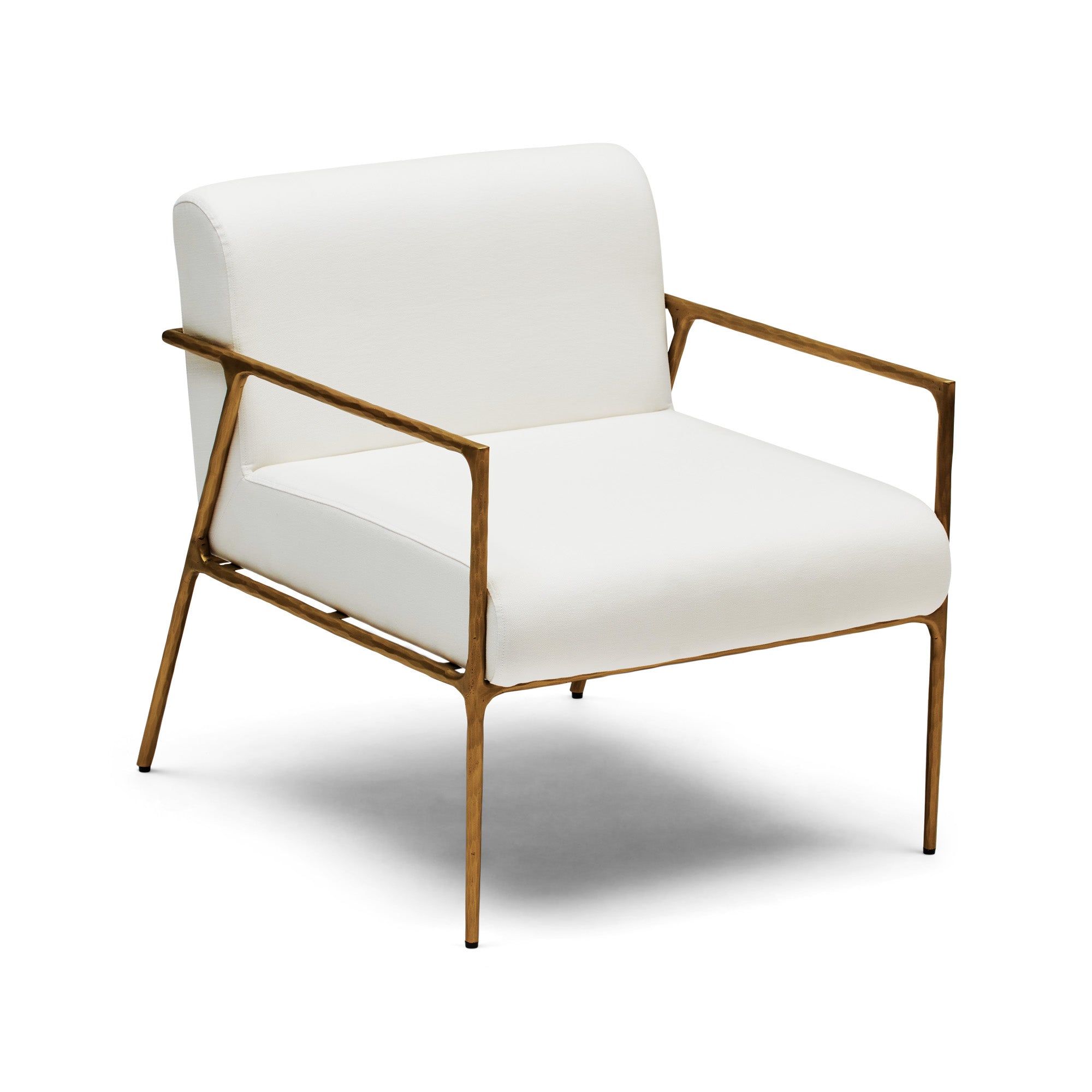 Mila Chair with Arms Powder White & Gold