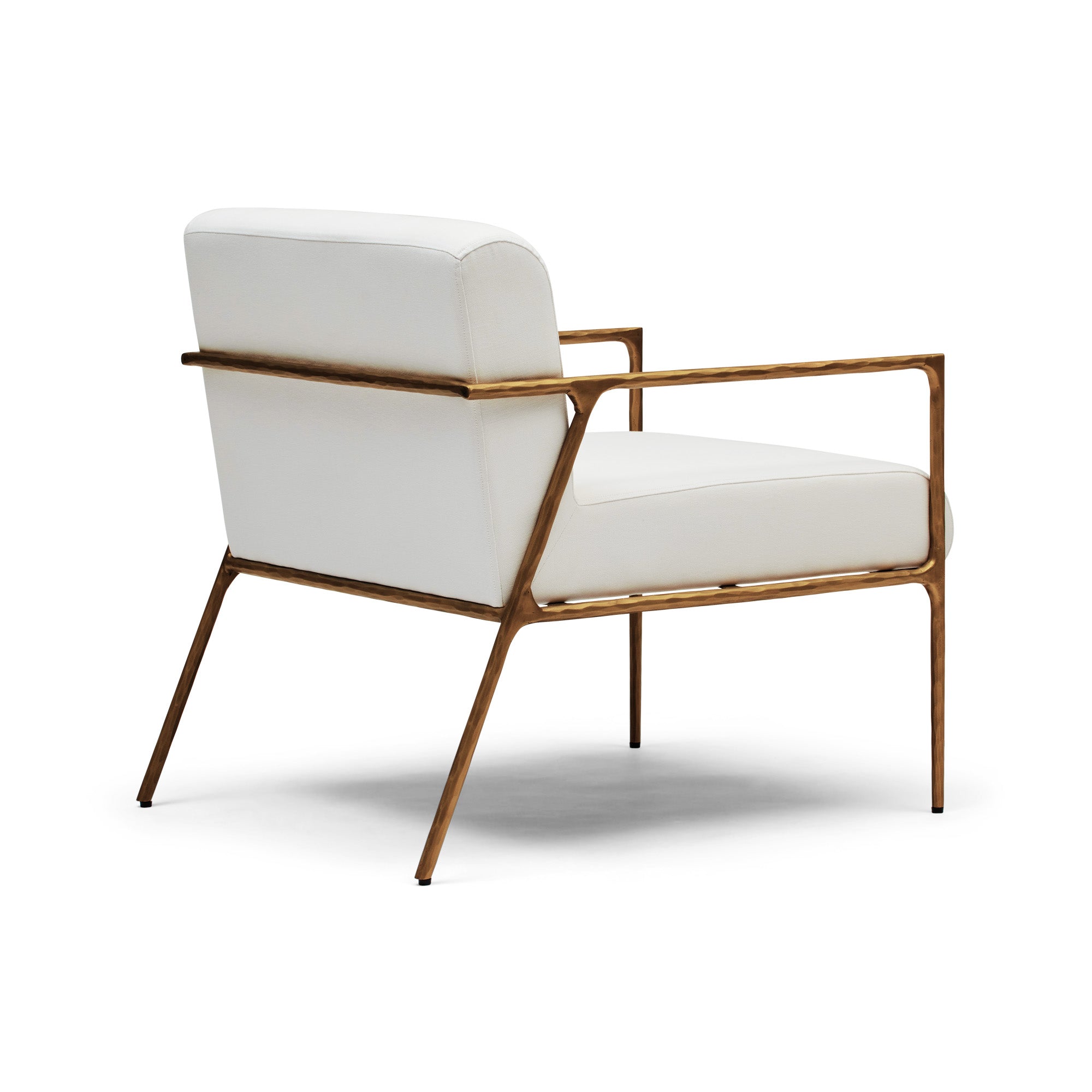 Mila Chair with Arms Powder White & Gold