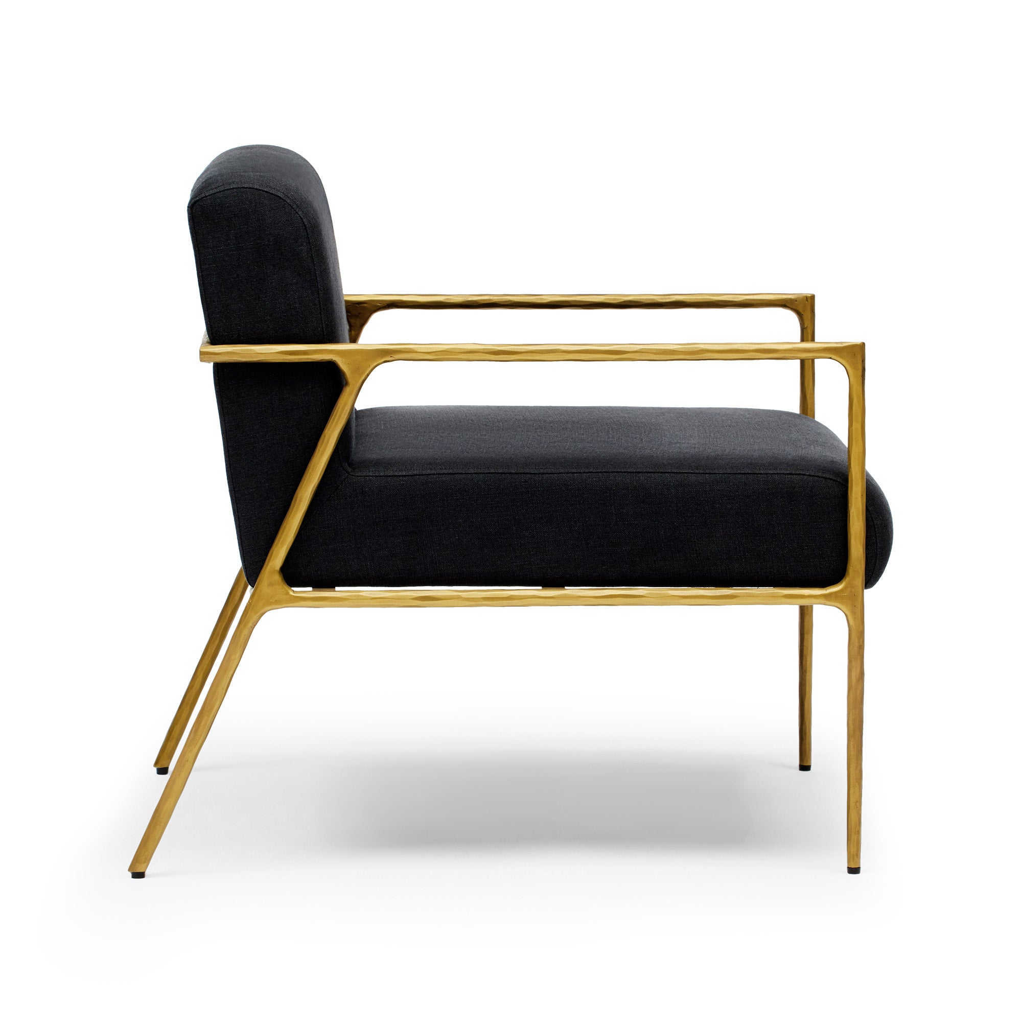 Mila Chair with Arms Black & Gold