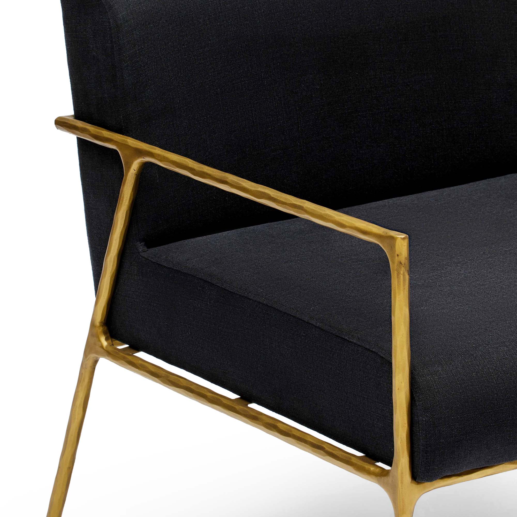 Mila Chair with Arms Black & Gold