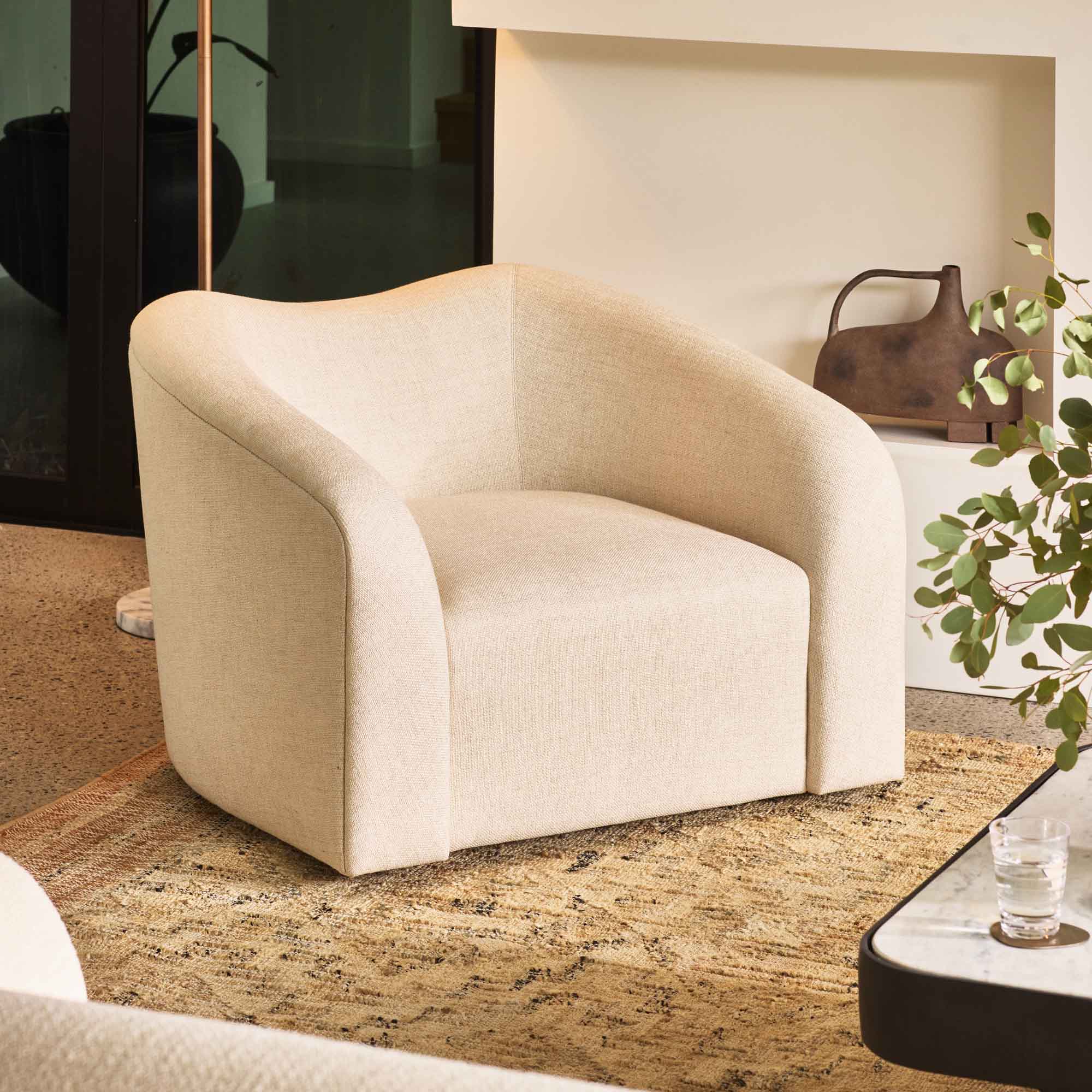 Muse Swivel Chair Ivory