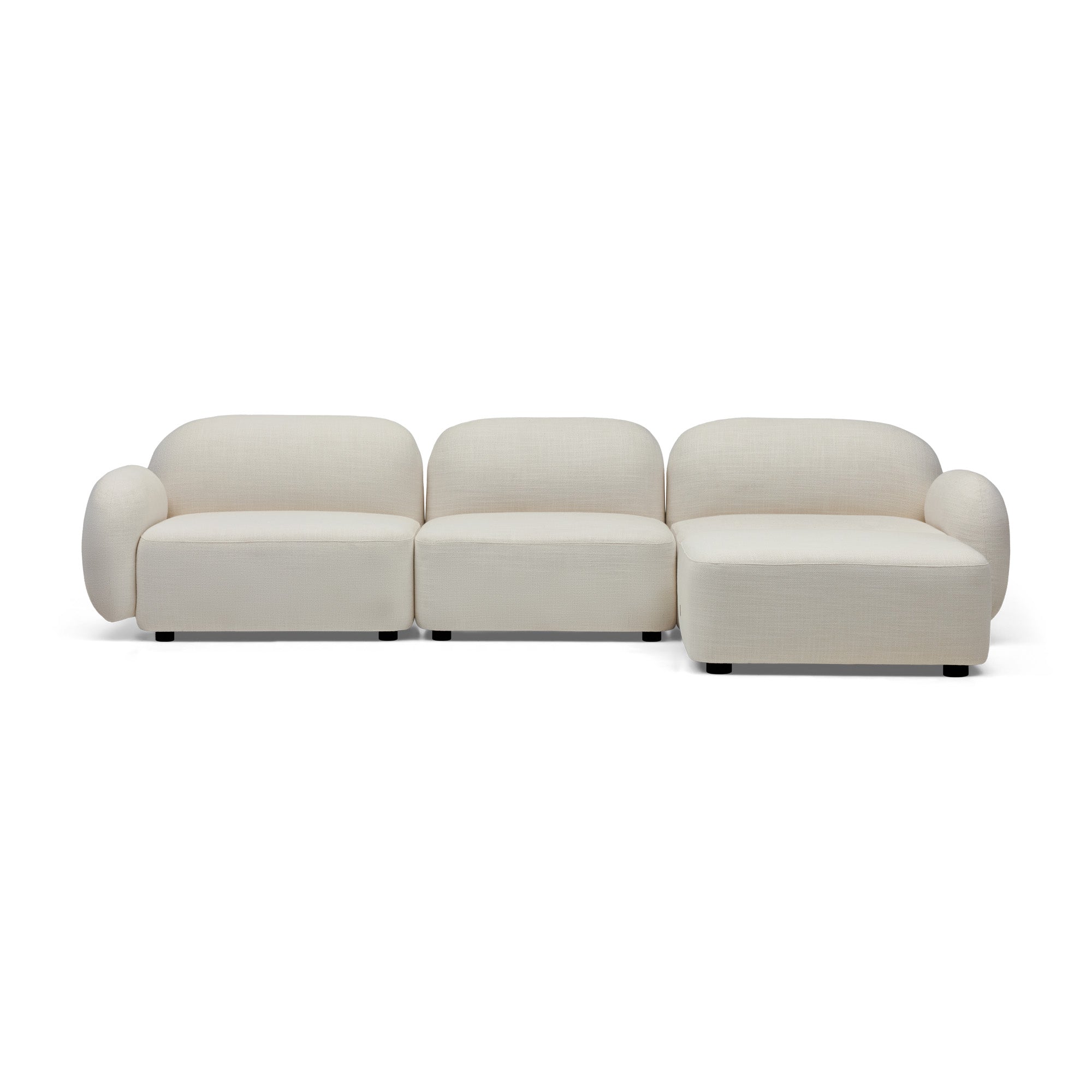 Oslo Modular Sofa Frosted Ivory 3 Seat with Ottoman