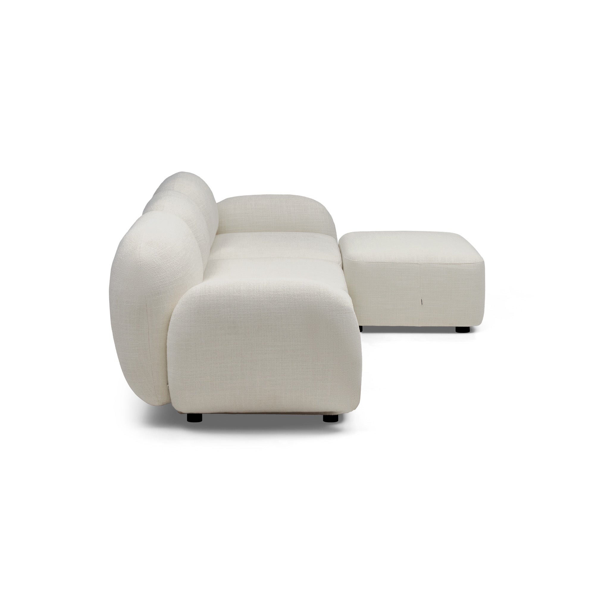 Oslo Modular Sofa Frosted Ivory 3 Seat with Ottoman