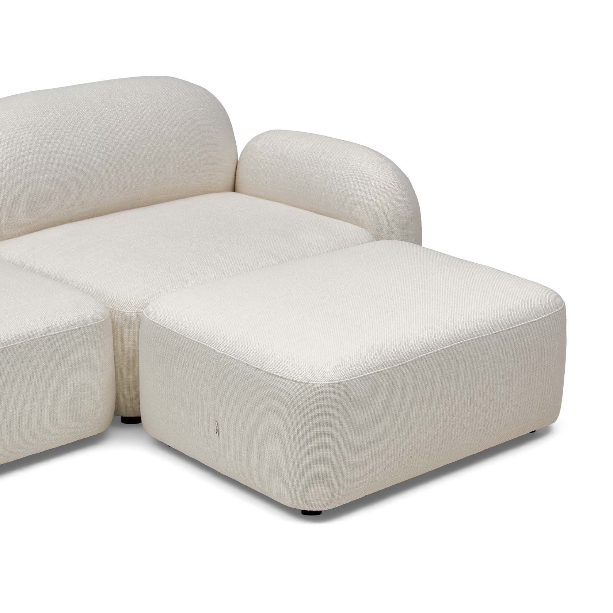 Oslo Modular Sofa Frosted Ivory 3 Seat with Ottoman