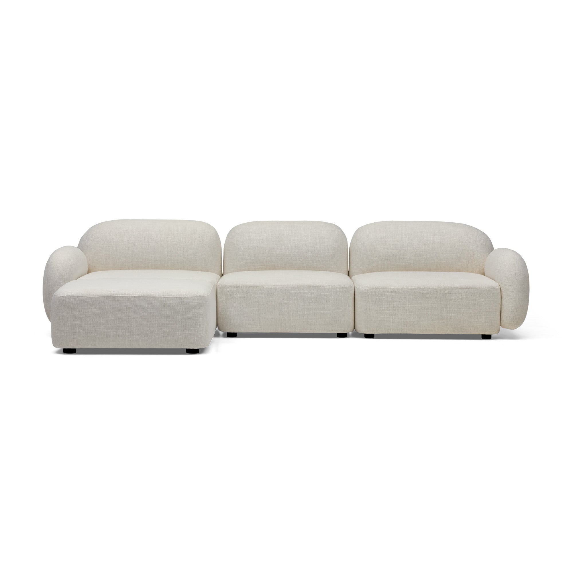 Oslo Modular Sofa Frosted Ivory 3 Seat with Ottoman