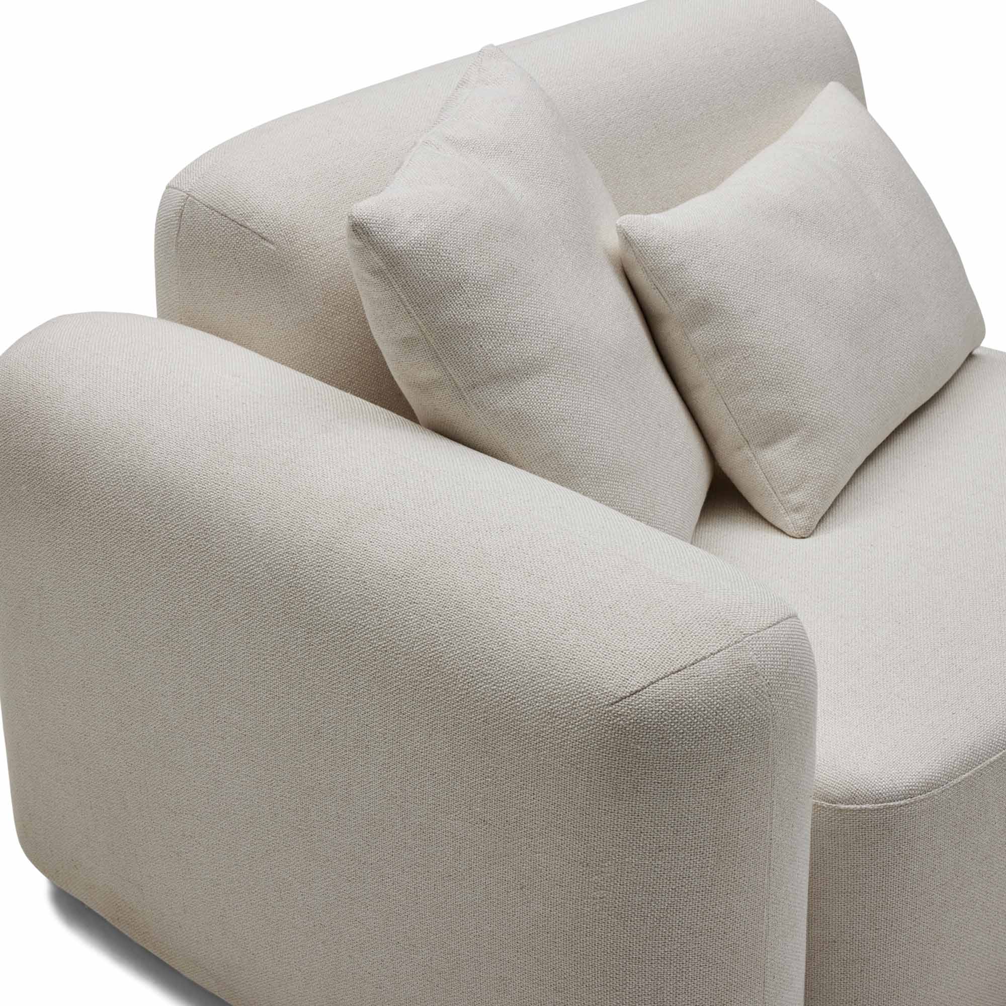 Pascal Modular Sofa Ivory White 2 Seat with Ottoman