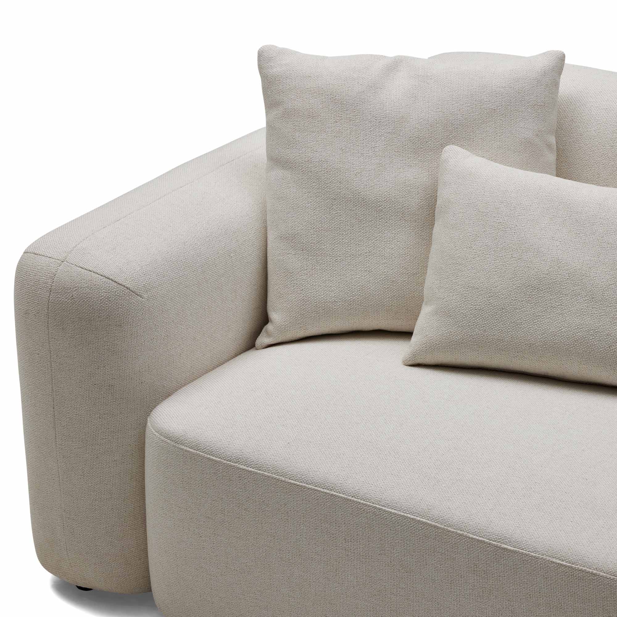 Pascal Modular Sofa Ivory White 2 Seat with Ottoman