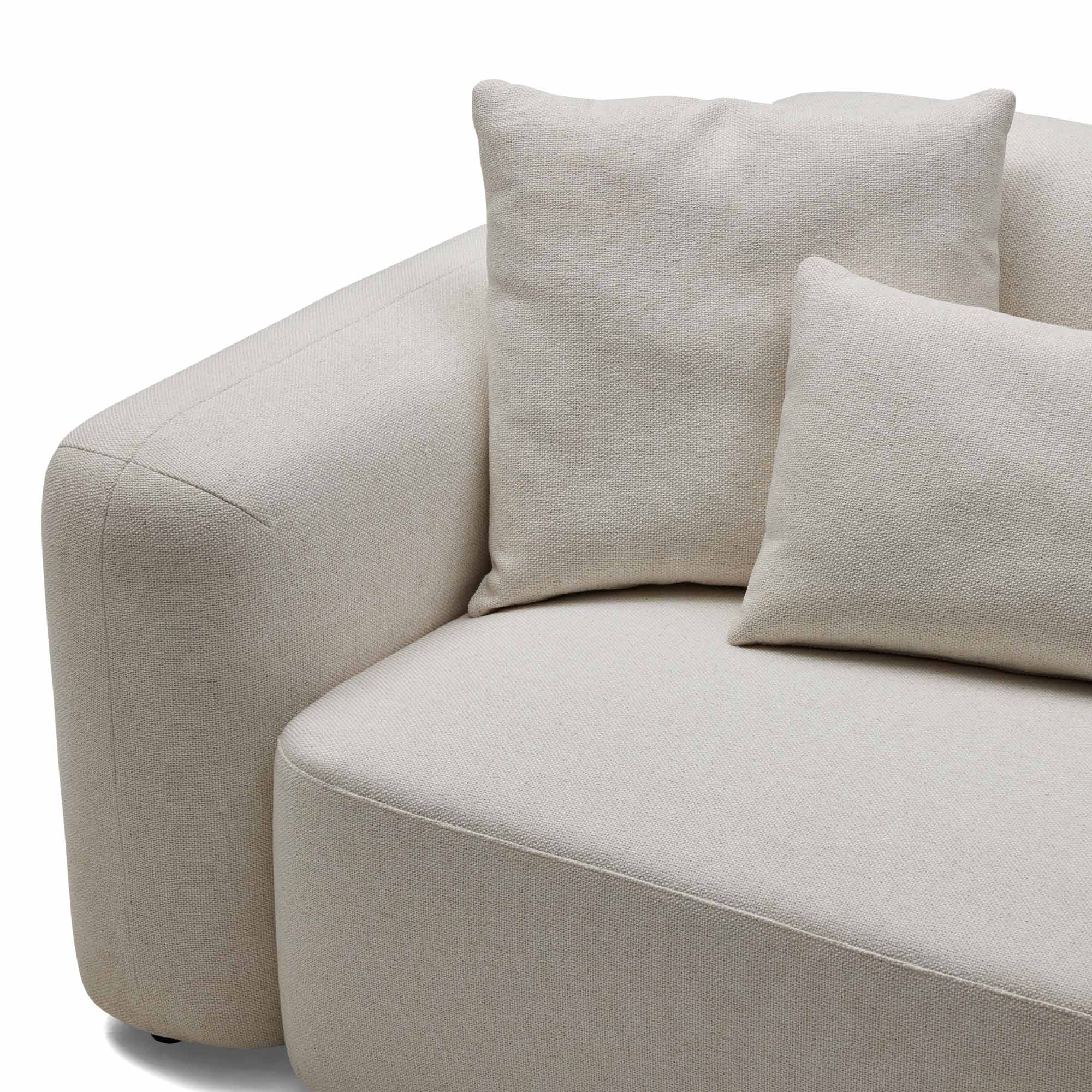 Pascal Modular Sofa Ivory White 3 Seat with Ottoman