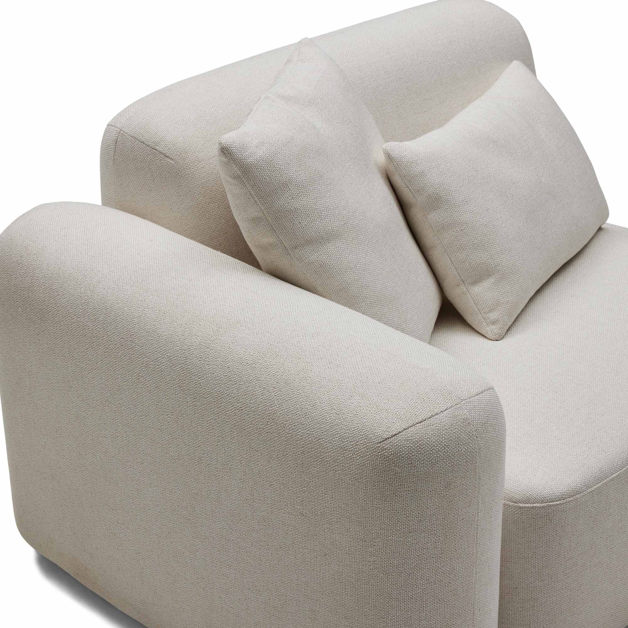 Pascal Modular Sofa Ivory White 3 Seat with Ottoman