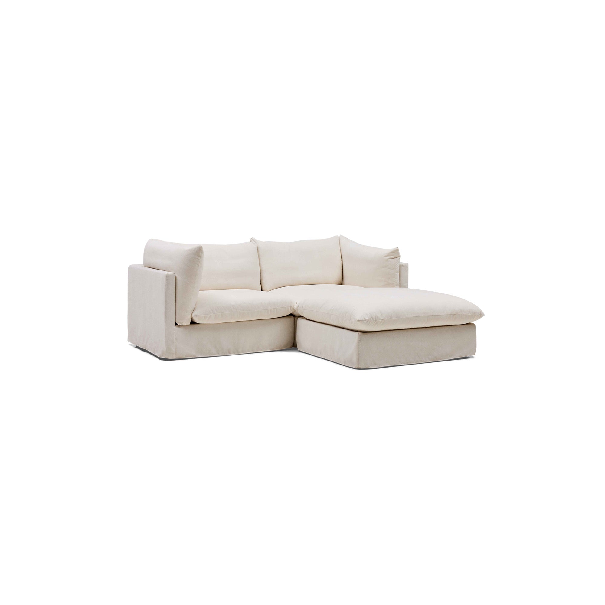 Mia Modular Sofa Warm Ivory 2 Seat with Ottoman