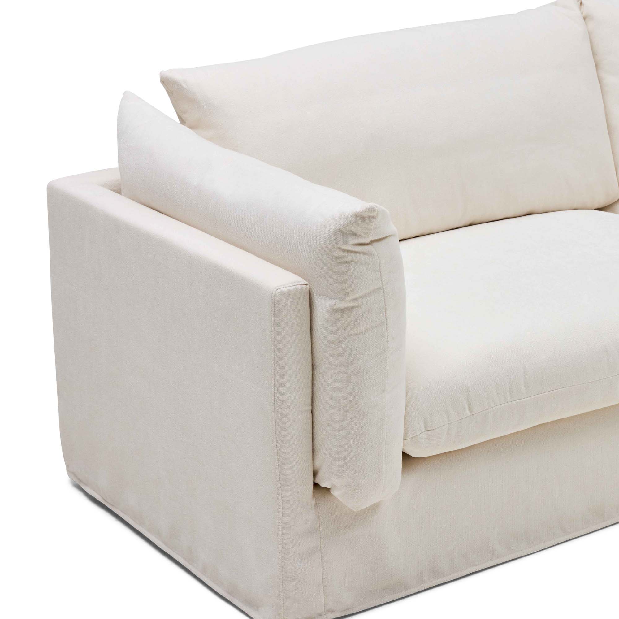 Mia Modular Sofa Warm Ivory 2 Seat with Ottoman