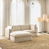 Mia Modular Sofa Warm Ivory 2 Seat with Ottoman