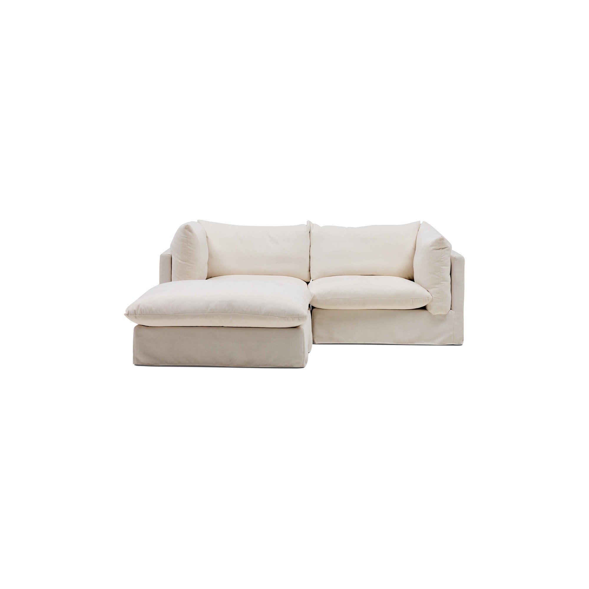 Mia Modular Sofa Warm Ivory 2 Seat with Ottoman