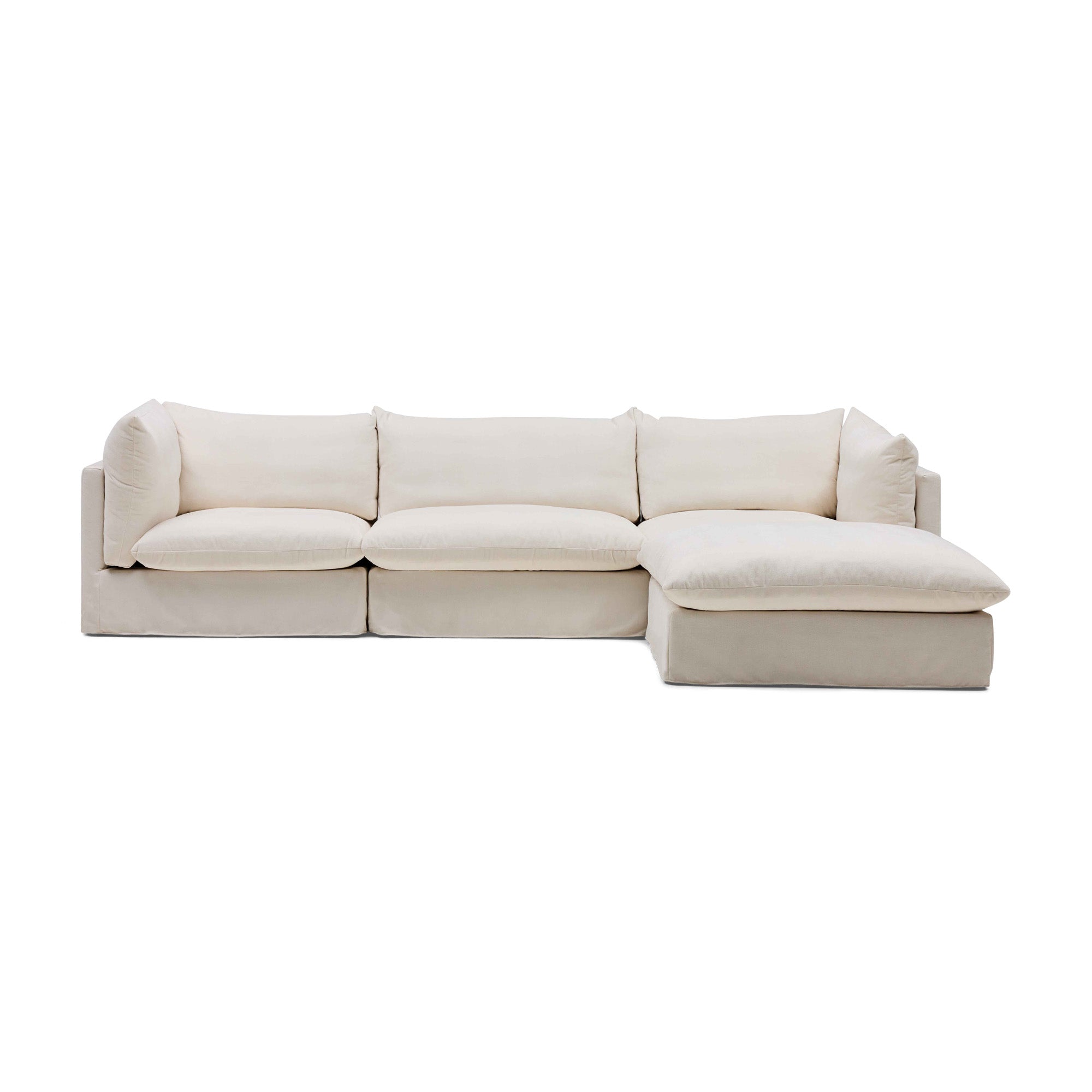 Mia Modular Sofa Warm Ivory 3 Seat with Ottoman