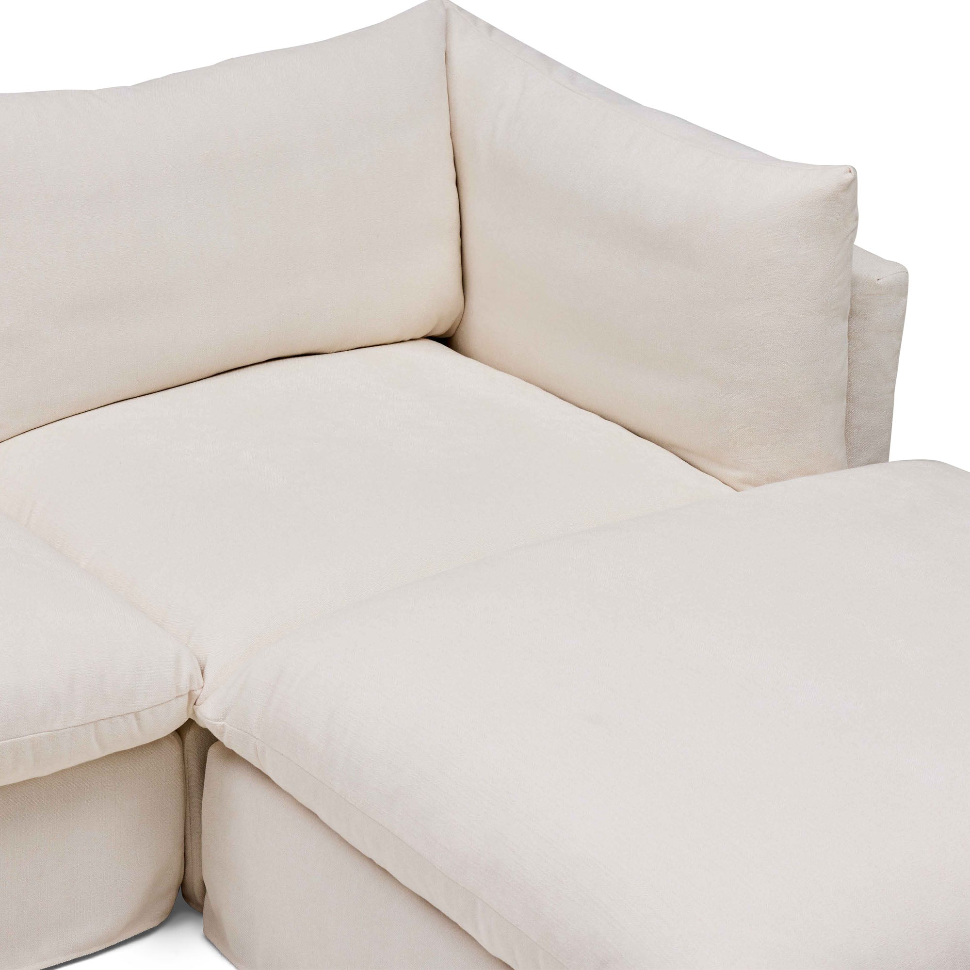 Mia Modular Sofa Warm Ivory 3 Seat with Ottoman