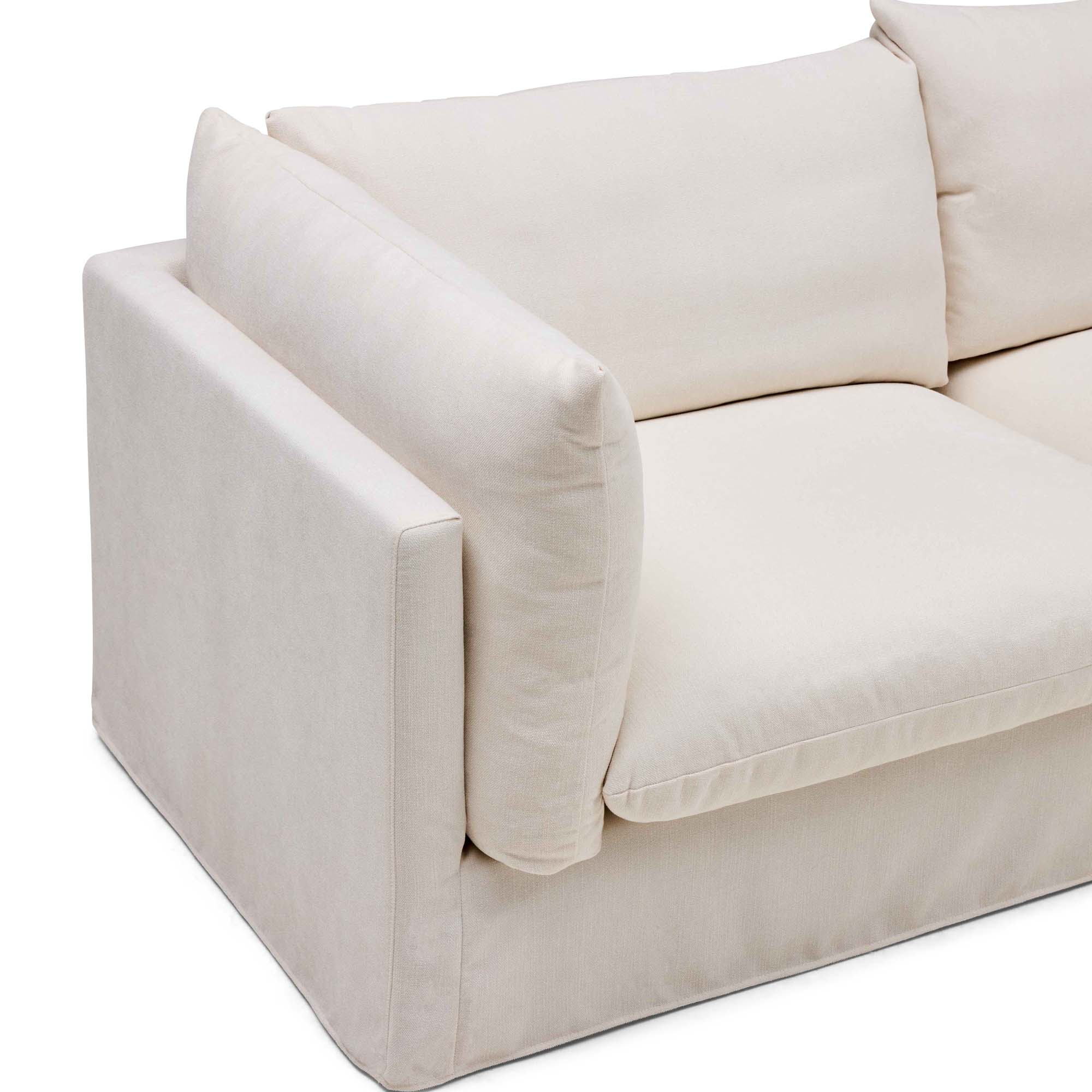 Mia Modular Sofa Warm Ivory 3 Seat with Ottoman