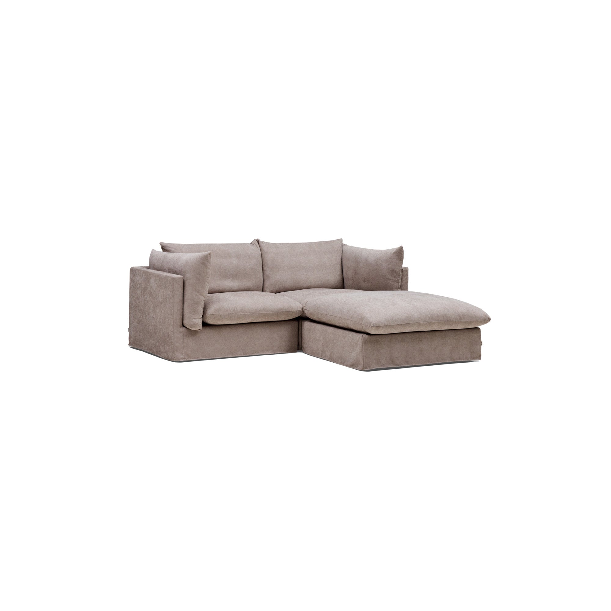 Mia Modular Sofa Oatmeal 2 Seat with Ottoman