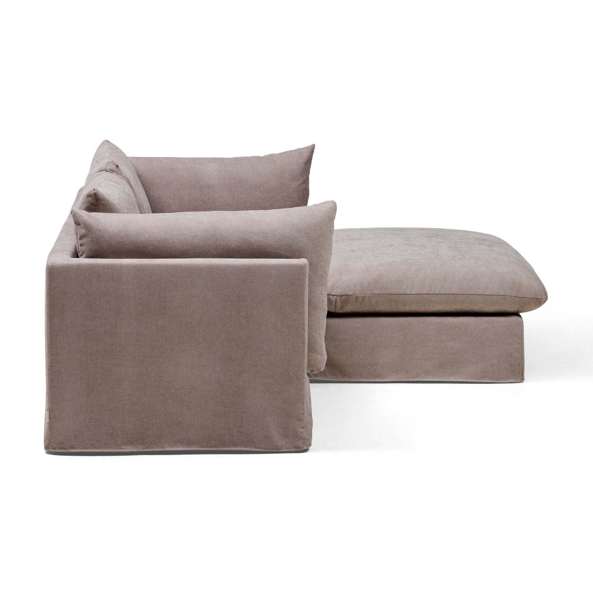 Mia Modular Sofa Oatmeal 2 Seat with Ottoman