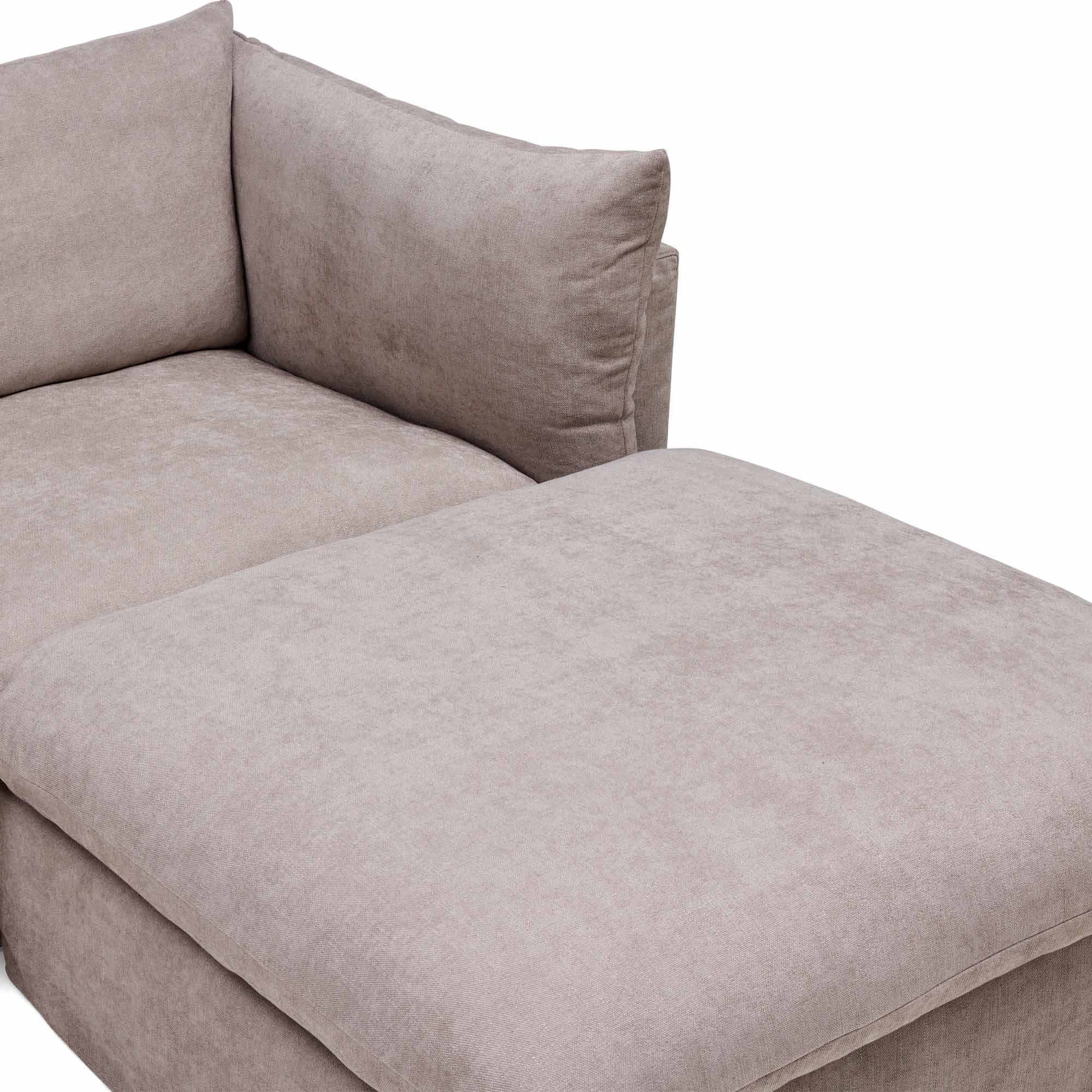 Mia Modular Sofa Oatmeal 2 Seat with Ottoman