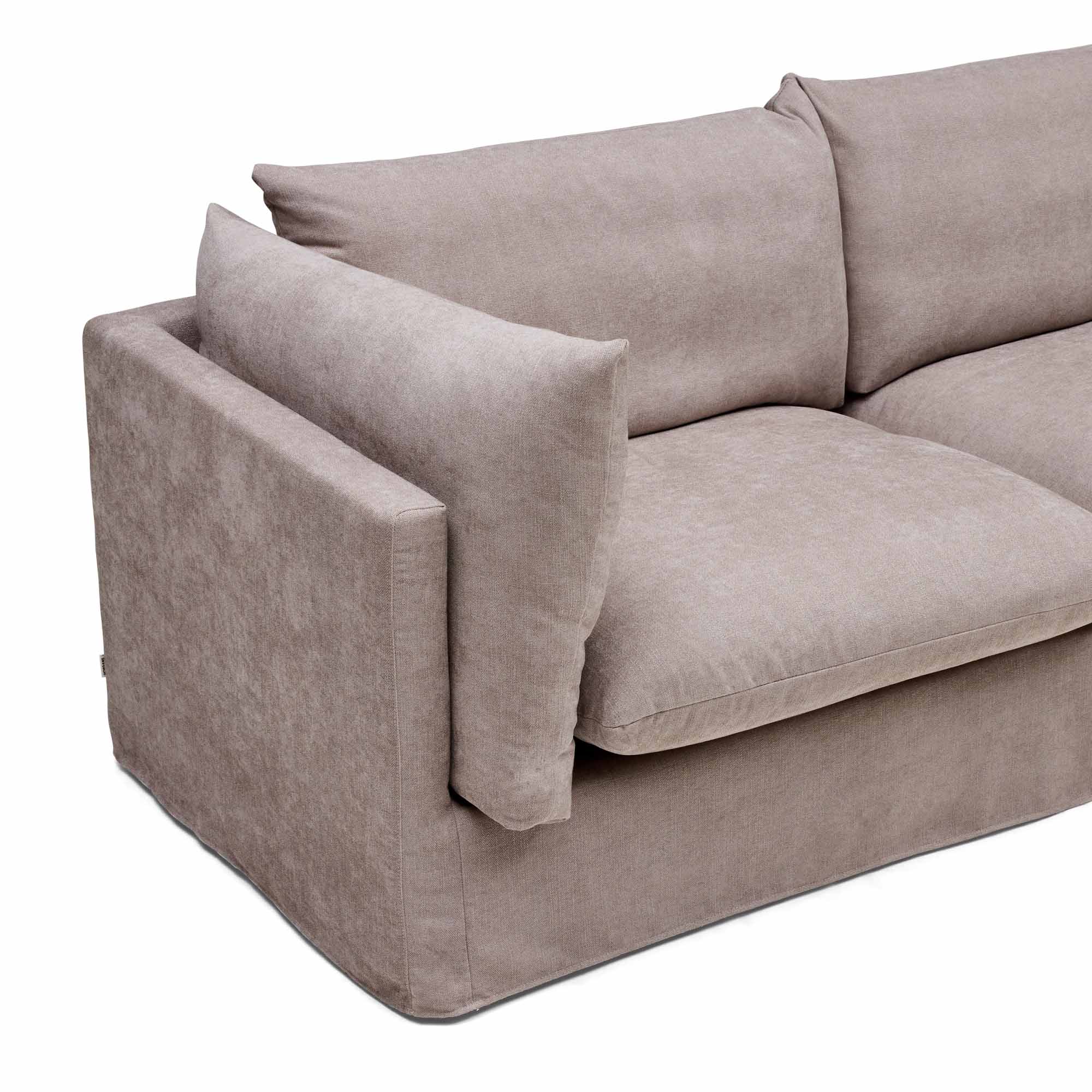 Mia Modular Sofa Oatmeal 2 Seat with Ottoman