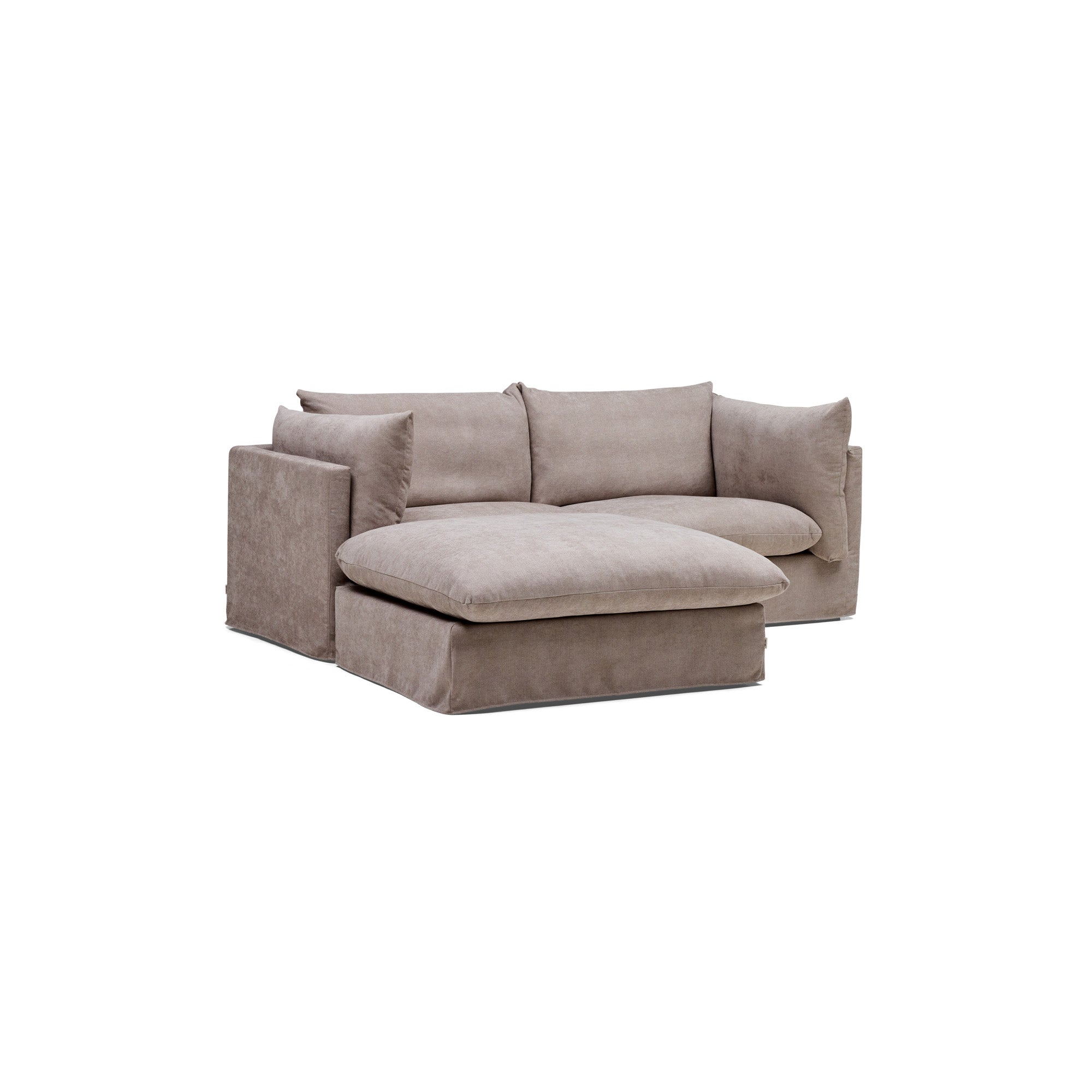 Mia Modular Sofa Oatmeal 2 Seat with Ottoman