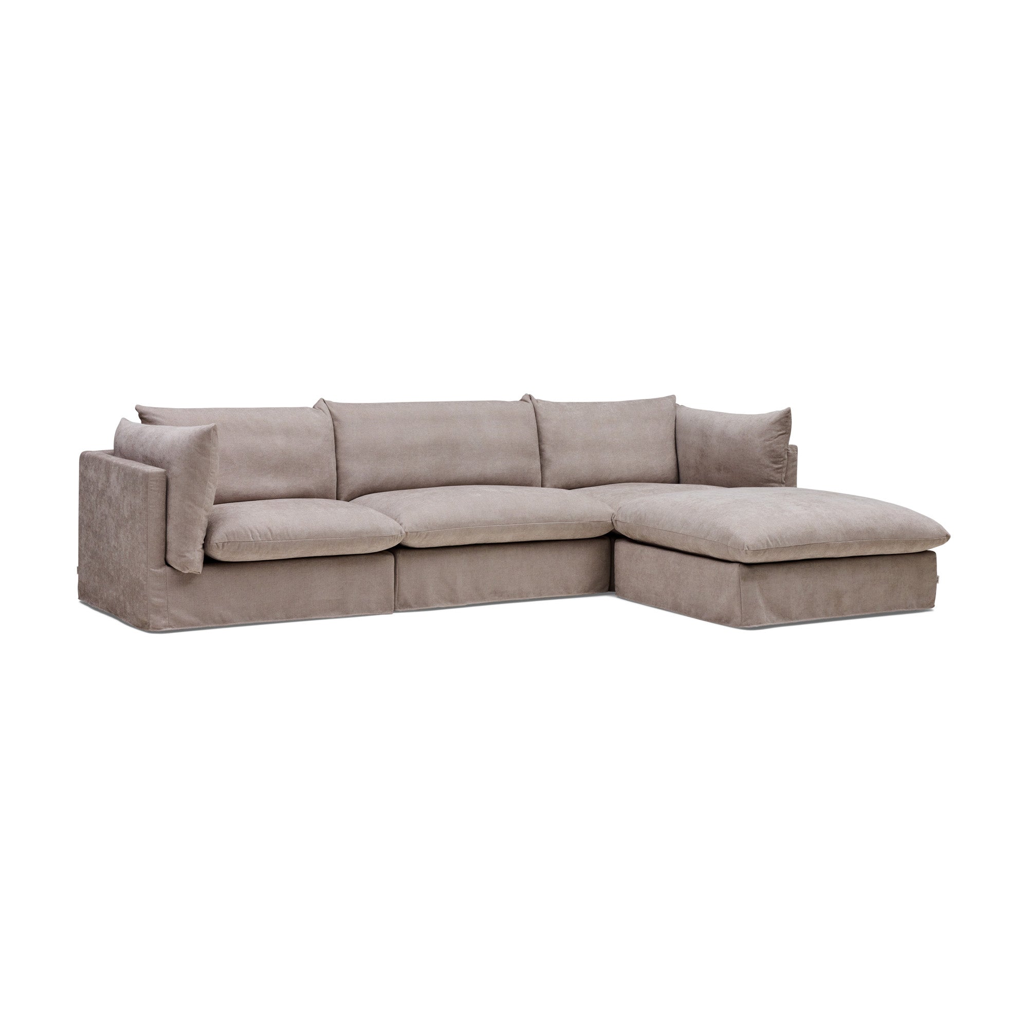 Mia Modular Sofa Oatmeal 3 Seat with Ottoman