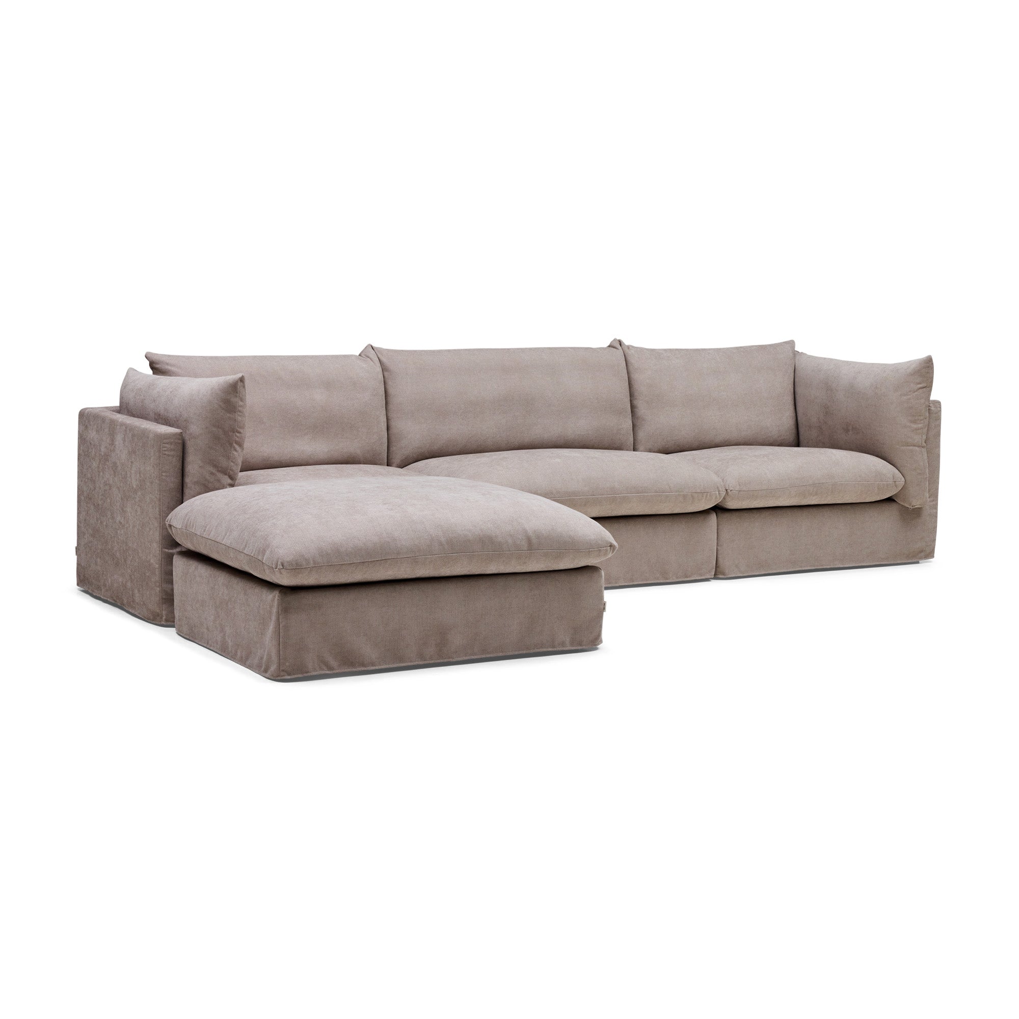 Mia Modular Sofa Oatmeal 3 Seat with Ottoman