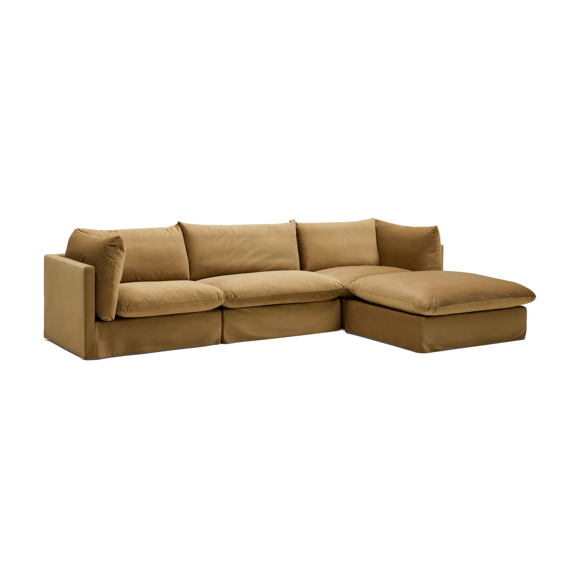 Mia Modular Sofa Sand 3 Seat with Ottoman