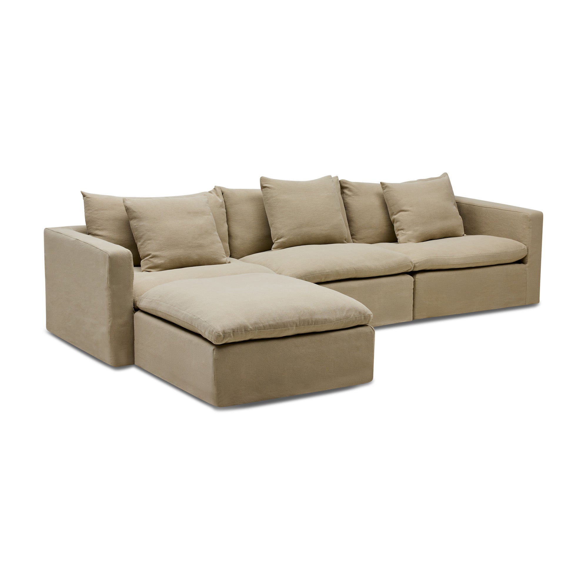 Cape Modular Sofa Warm Stone 3 Seat with Ottoman