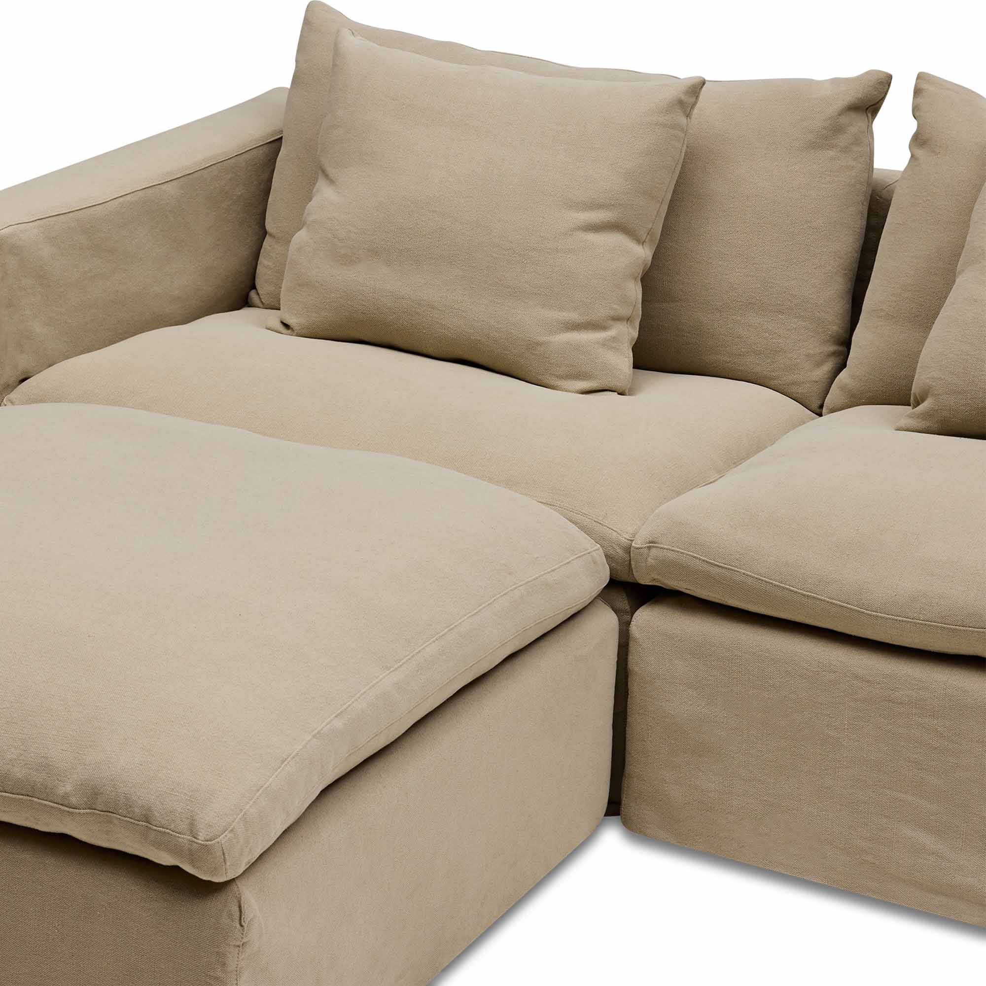 Cape Modular Sofa Warm Stone 3 Seat with Ottoman