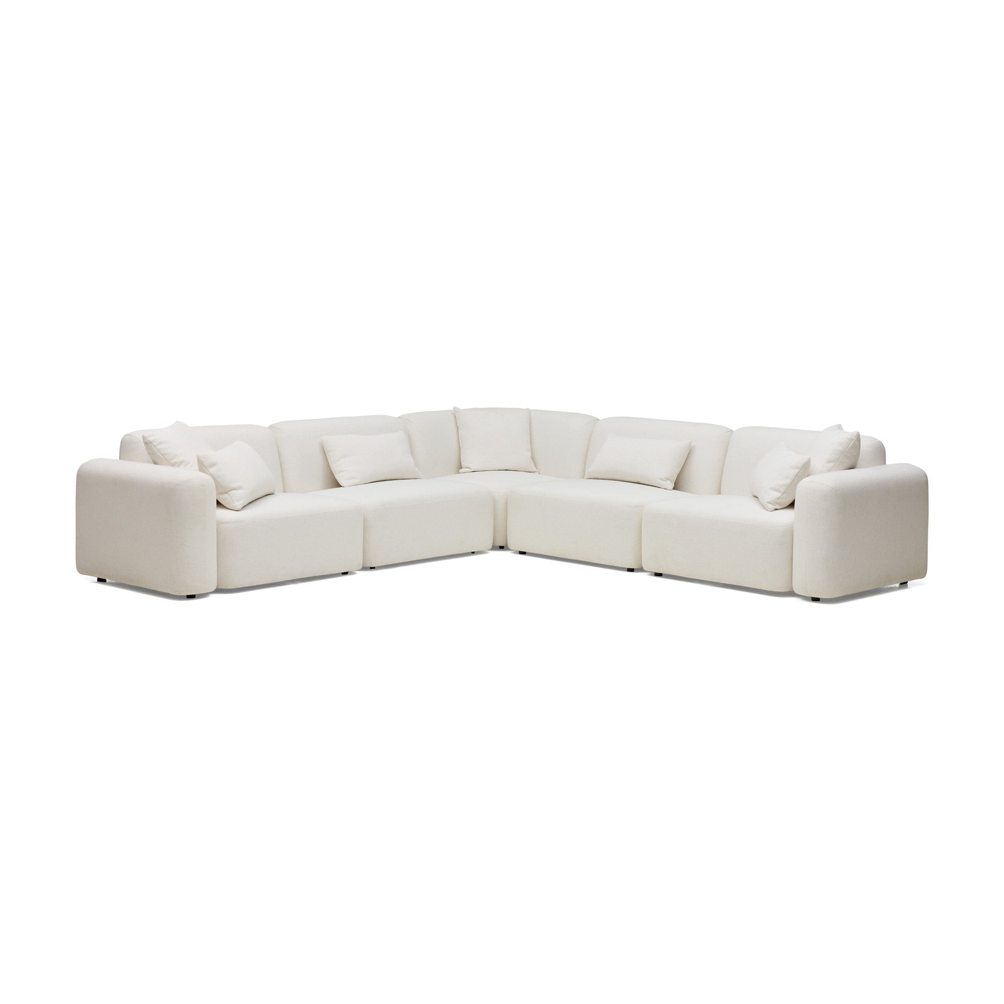 Pascal Modular Sofa Ivory White 5 Seat Corner