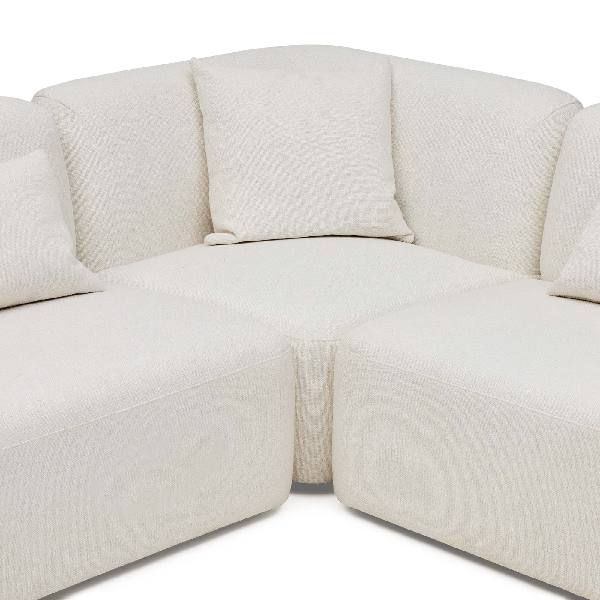 Pascal Modular Sofa 5 Seat Corner Ivory White