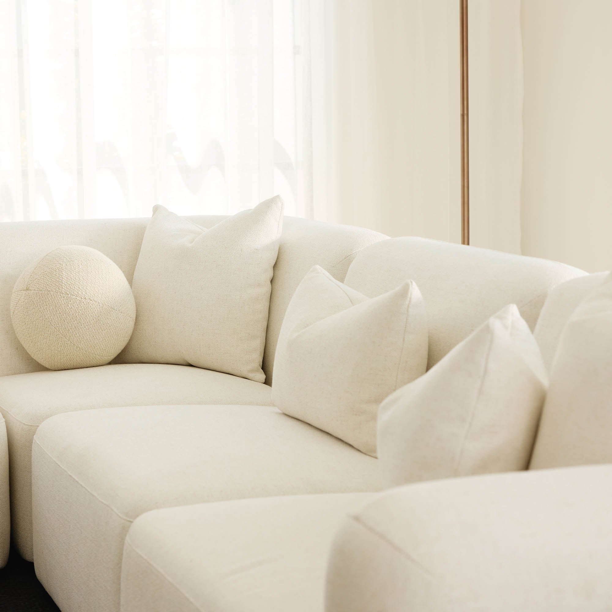 Pascal Modular Sofa 5 Seat Corner Ivory White