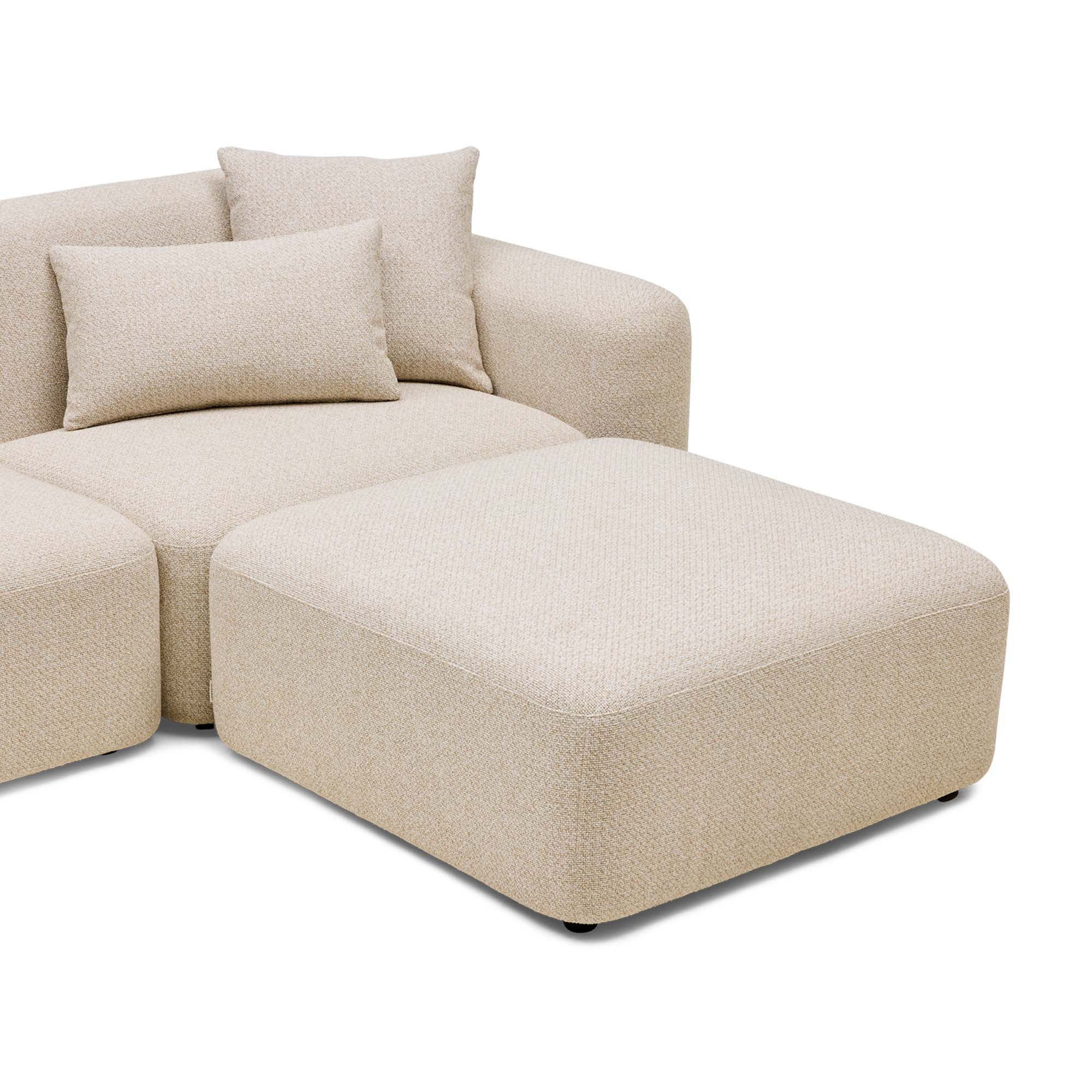 Pascal Modular Sofa Biscuit 2 Seat with Ottoman