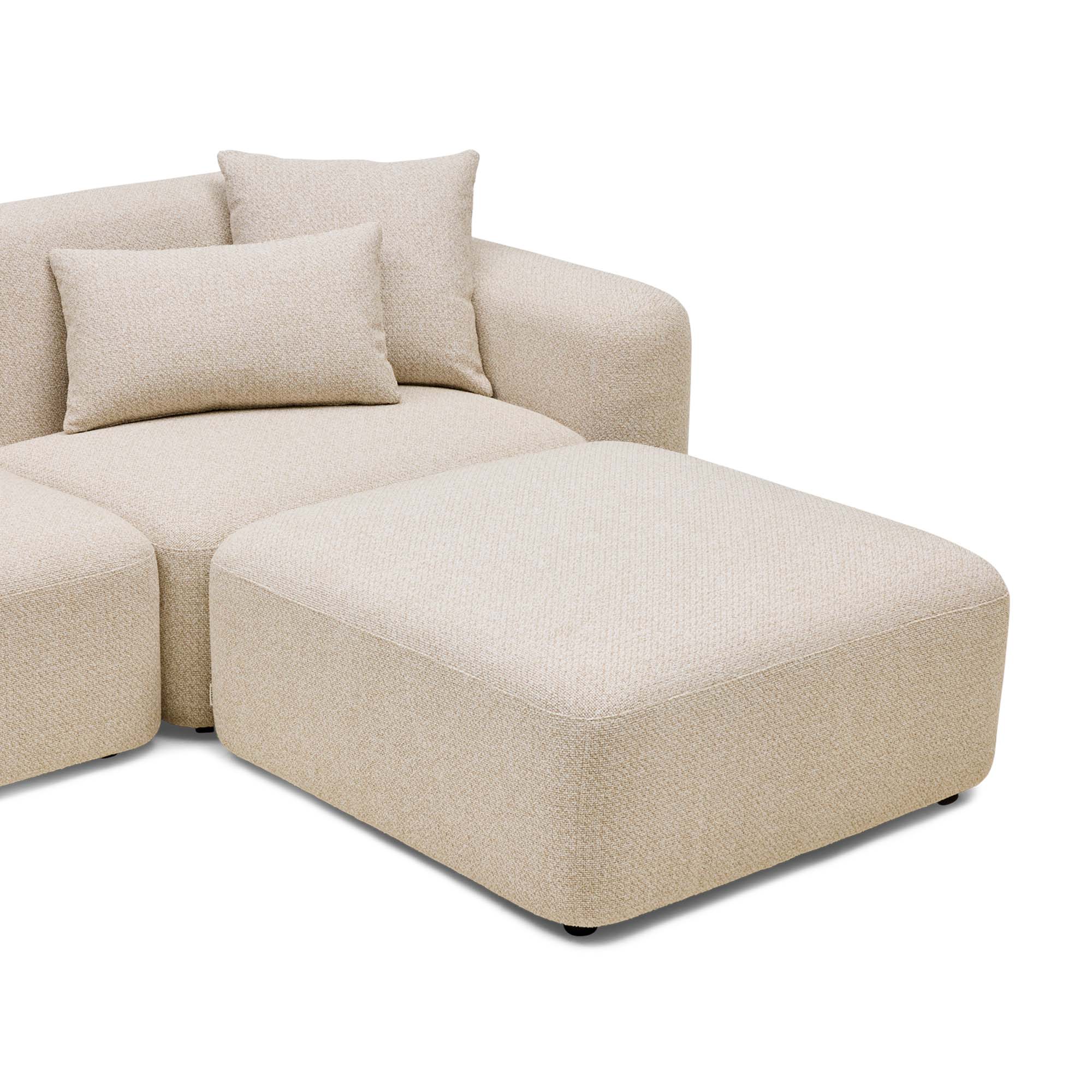 Pascal Modular Sofa Biscuit 3 Seat with Ottoman