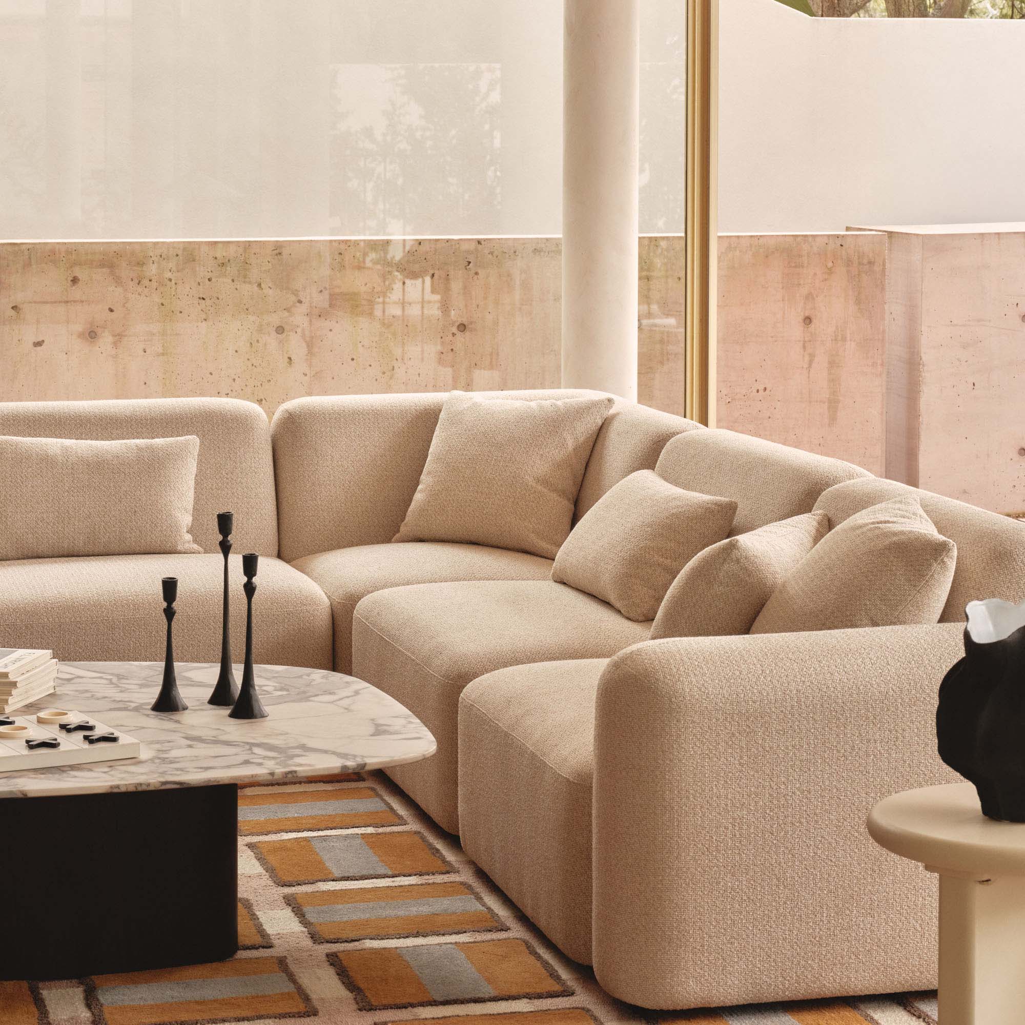 Pascal Modular Sofa Biscuit 4 Seat Corner