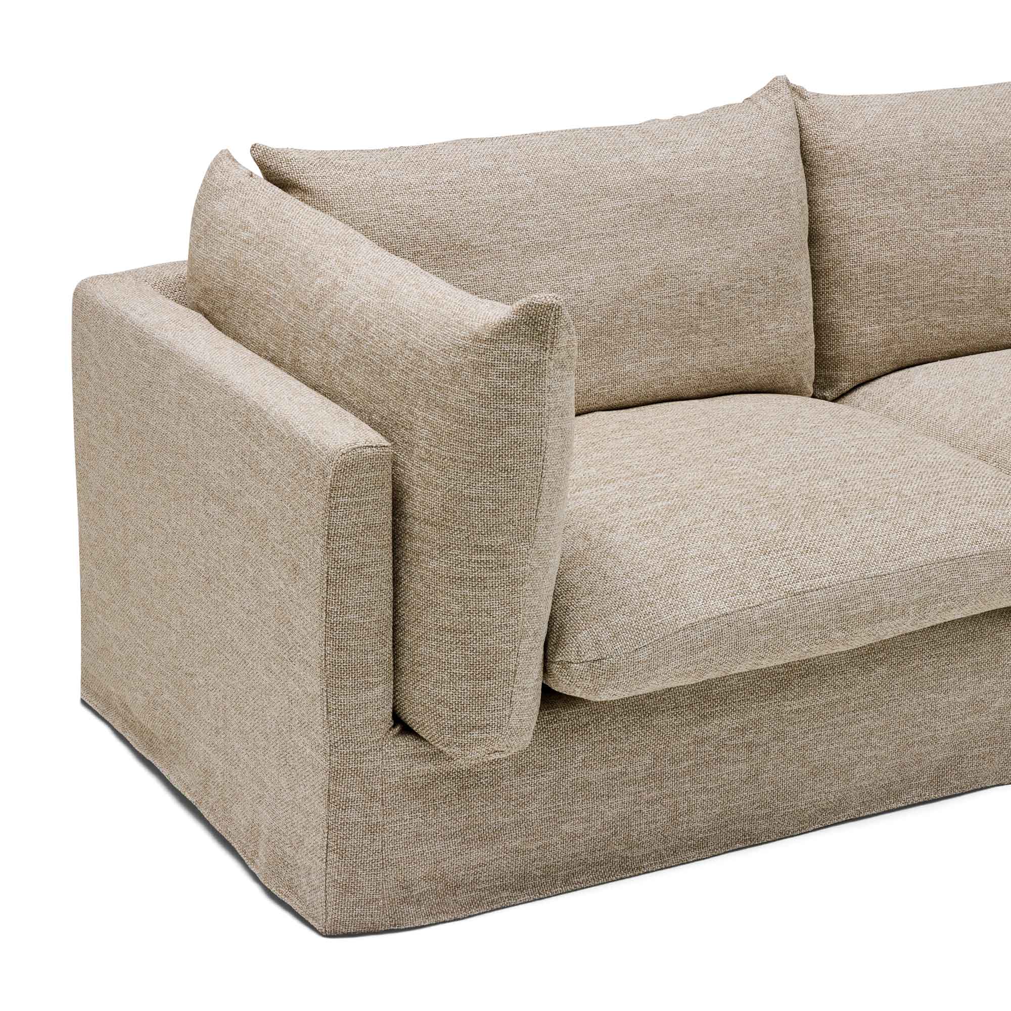 Mia Modular Sofa Husk 3 Seat with Ottoman